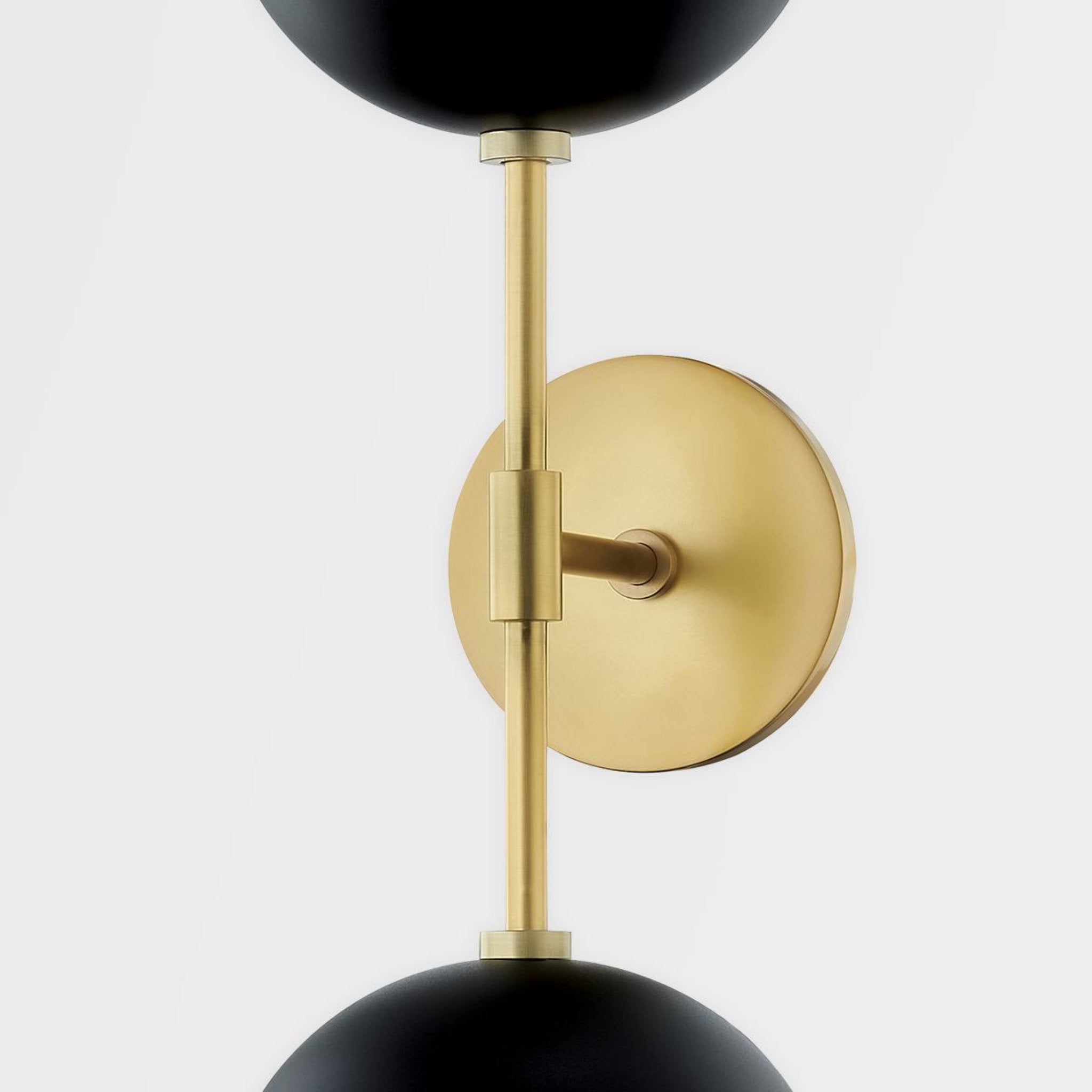 Renee 2-Light Wall Sconce in Aged Brass/Black 14L x 6.75W x 23.5H