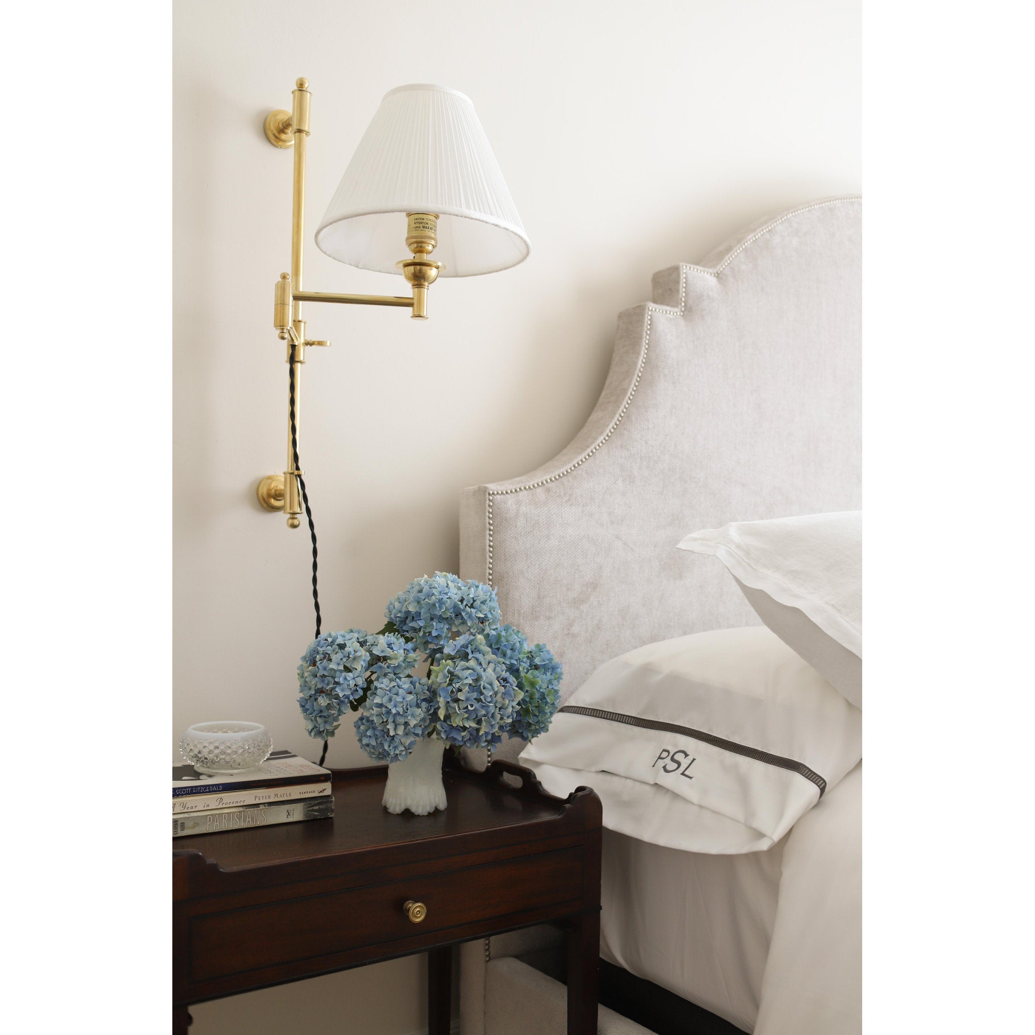 Classic No.1 1-Light Plug-in Sconce in Aged Brass by Mark D. Sikes 10L x 10W x 29H