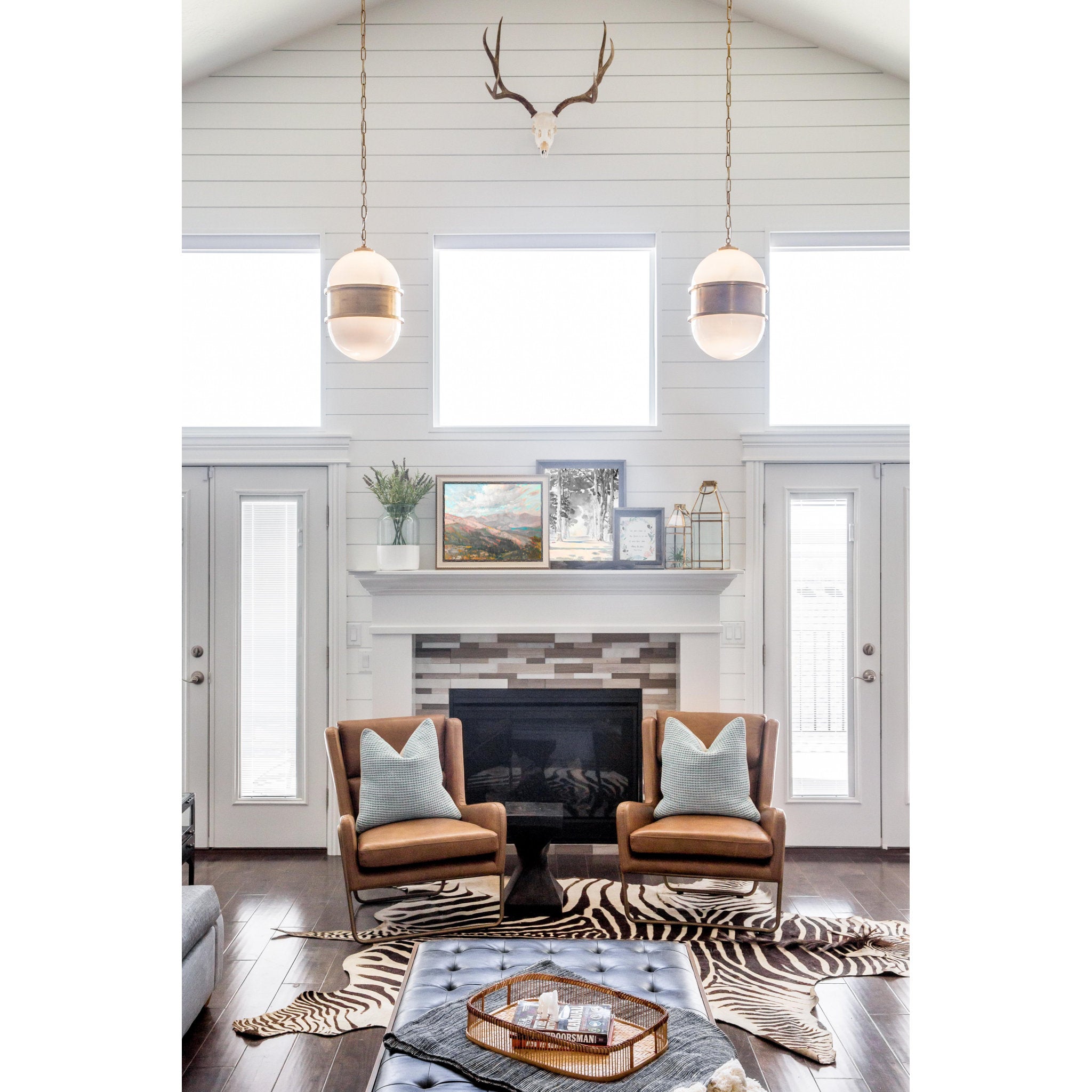 Broomley 2-Light Pendant in Vintage Brass 14L x 14W x 20H