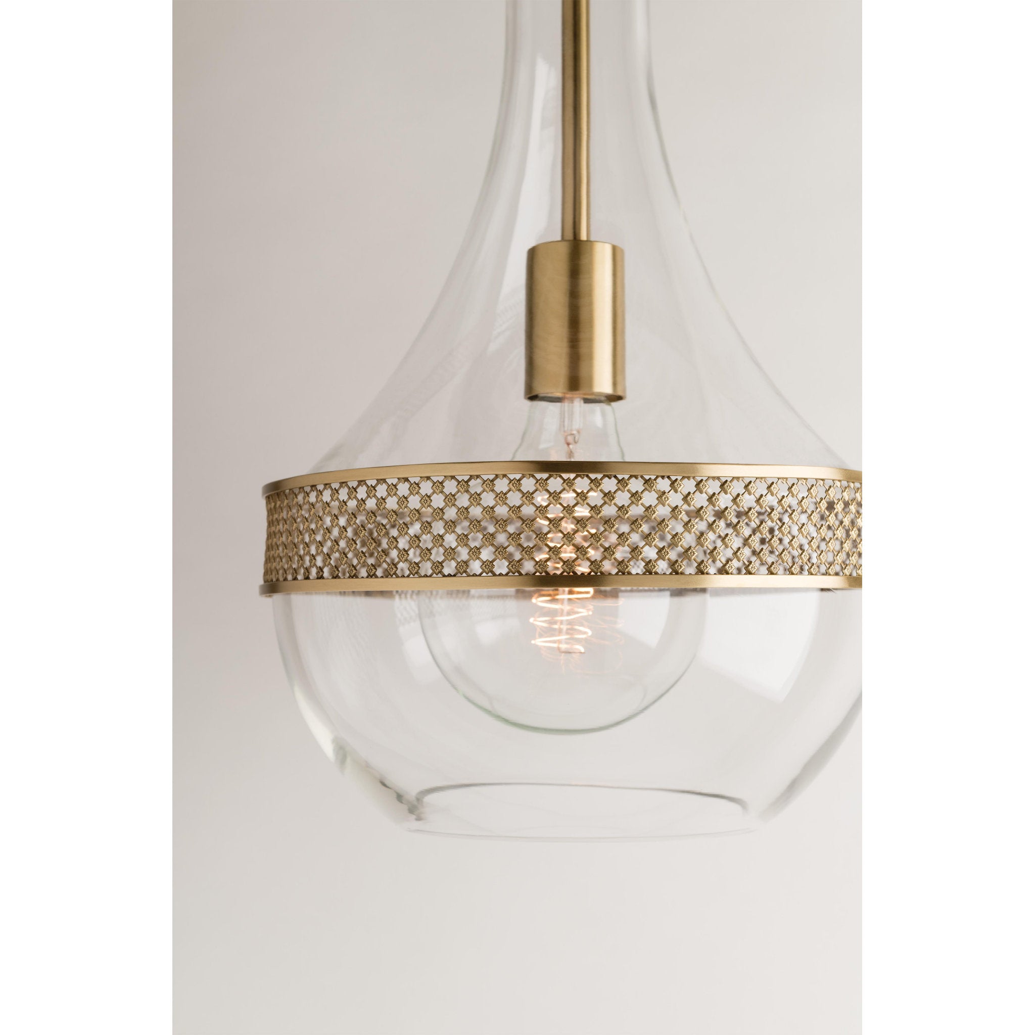 Hagen 1-Light Pendant in Aged Brass 17.5L x 17.5W x 32H