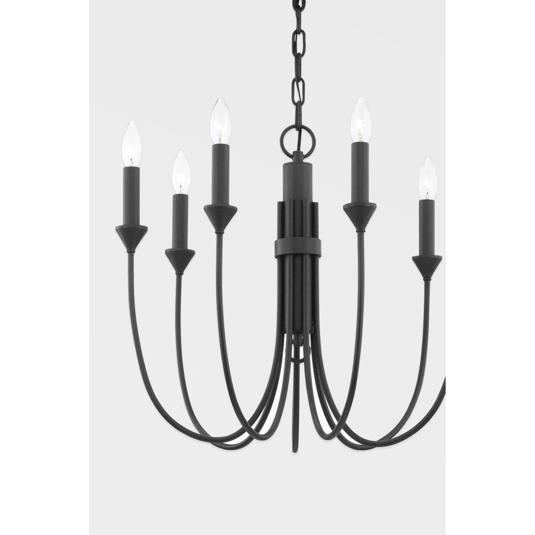 Cate Chandelier 7-Light LED in Forged Iron 21.5L x 21.5W x 19.25H