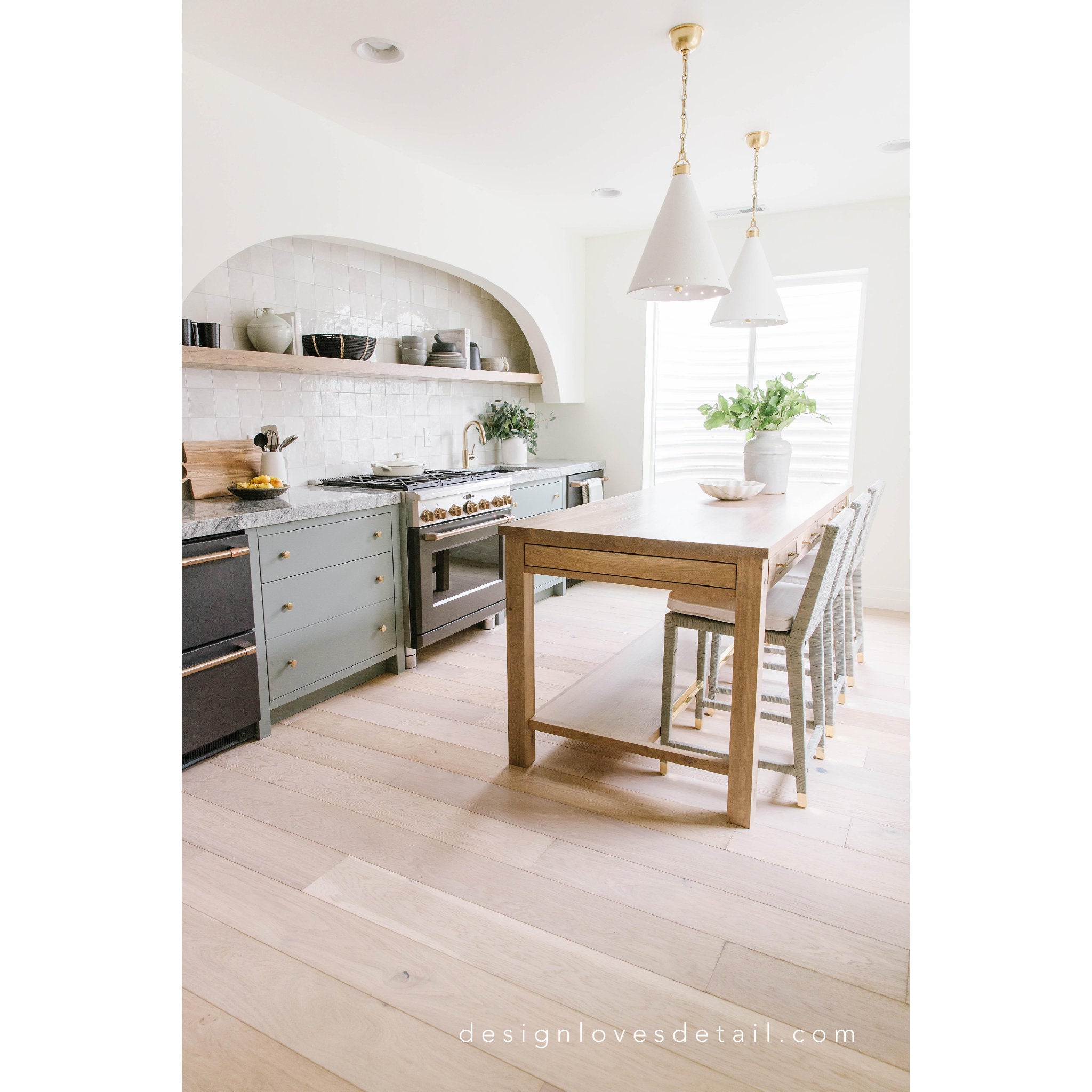 Plaster No.1 1-Light Pendant in Aged Brass/White Plaster by Mark D. Sikes 15L x 15W x 19H