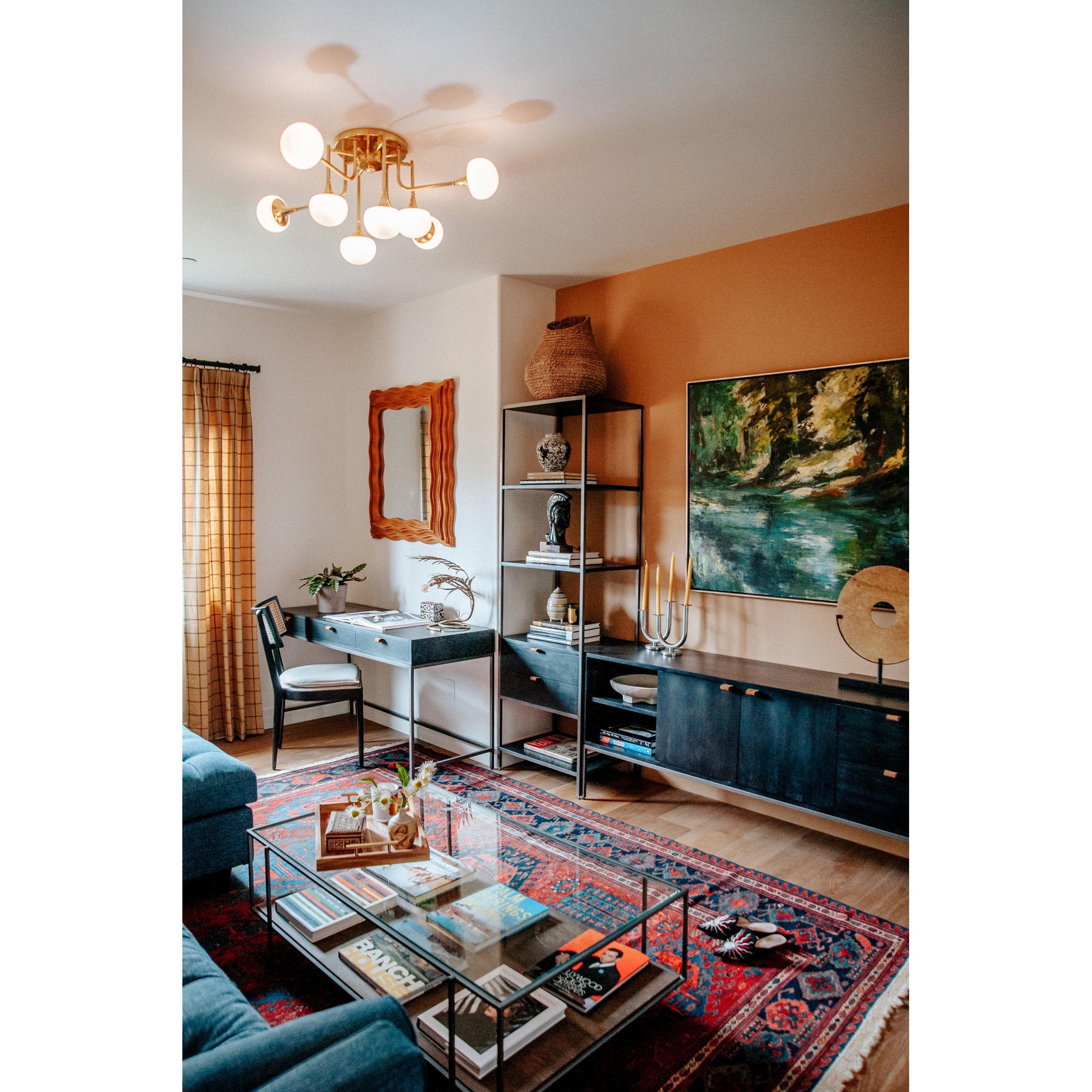 Fleming 8-Light Semi Flush in Aged Brass 36.5L x 36.5W x 14.5H