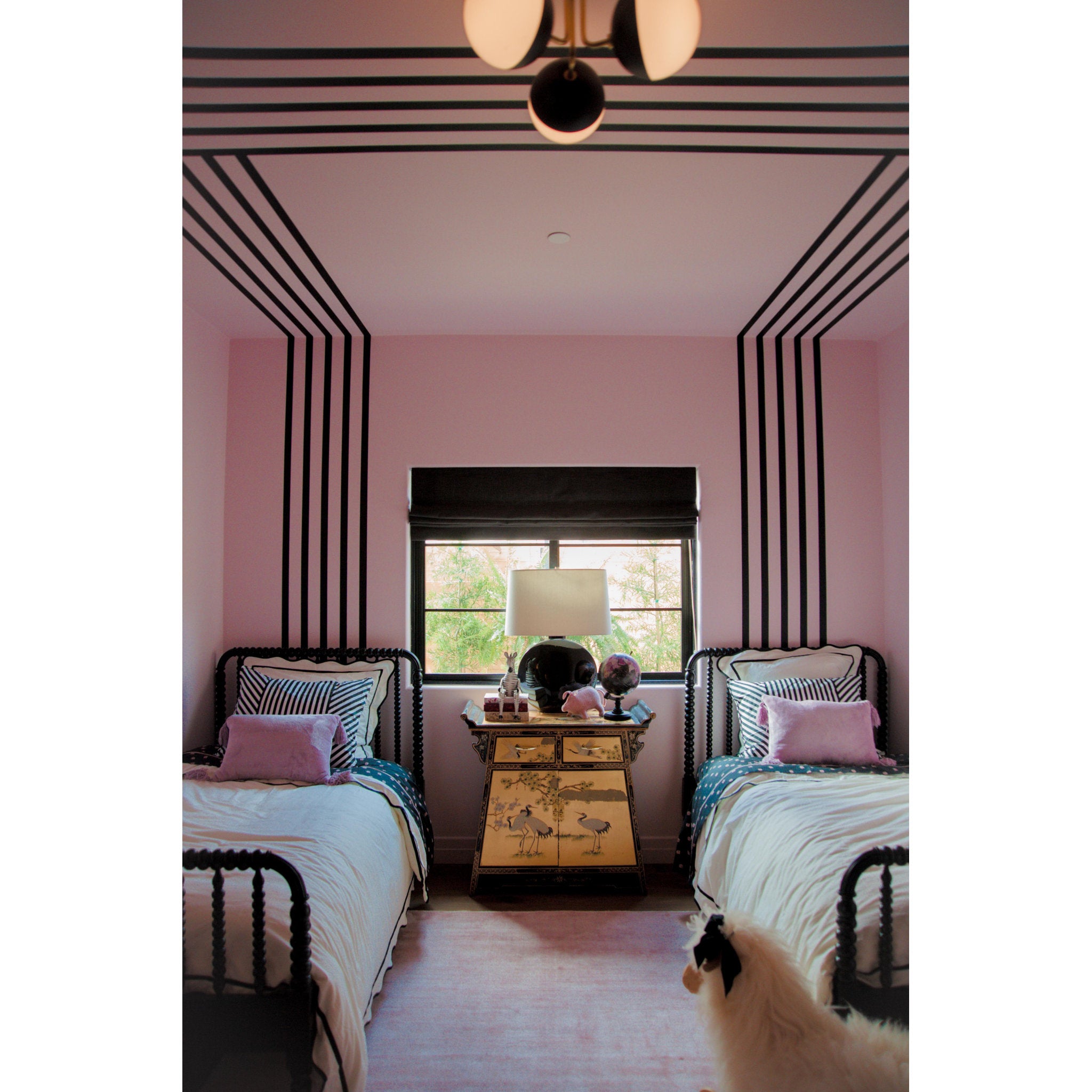 Renee 3-Light Semi Flush in Aged Brass/Black 21.75L x 19.75W x 11H