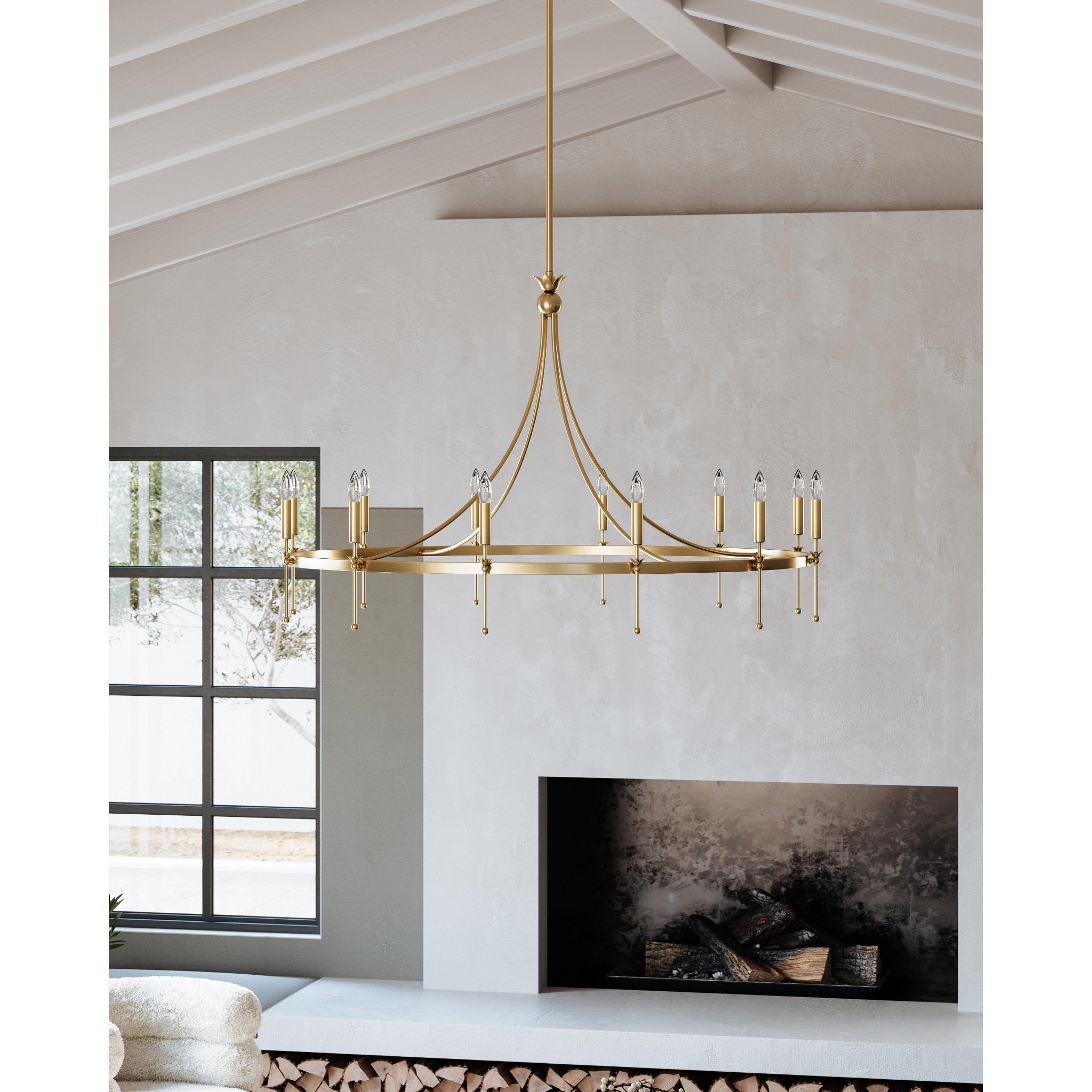 Gates 12-Light Chandelier in Aged Brass 50.5L x 50.5W x 31.75H