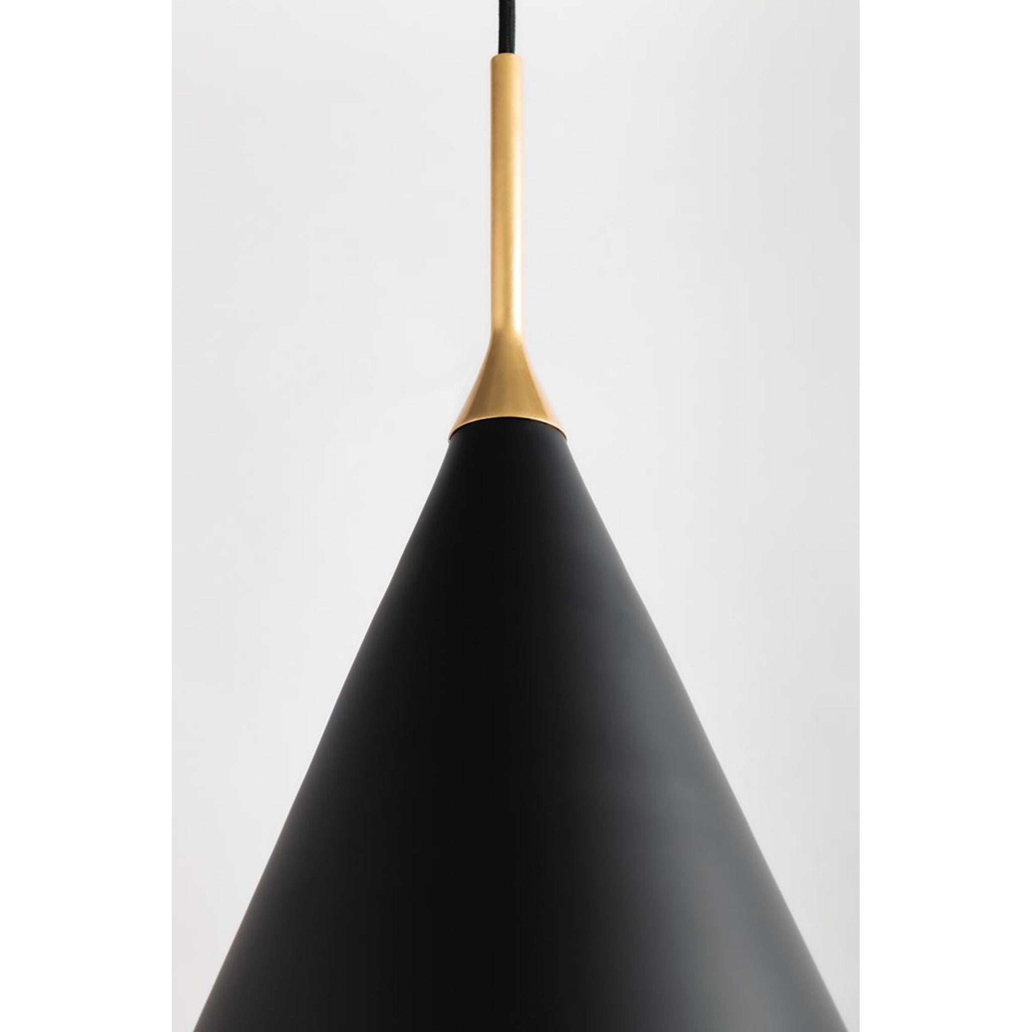 Martini 1-Light Pendant in Gold Leaf/Black Combo 13L x 13W x 18.5H