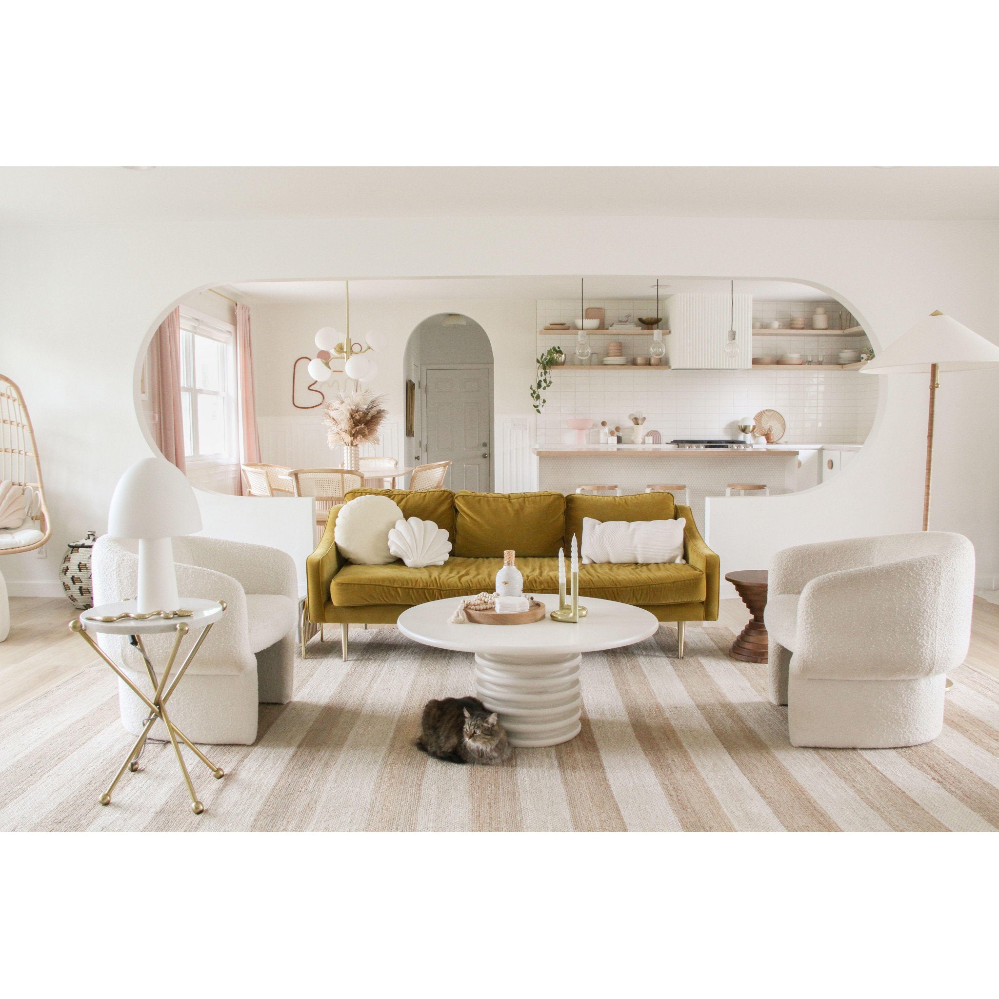 Estee 6-Light Chandelier in Aged Brass 28L x 28W x 15H