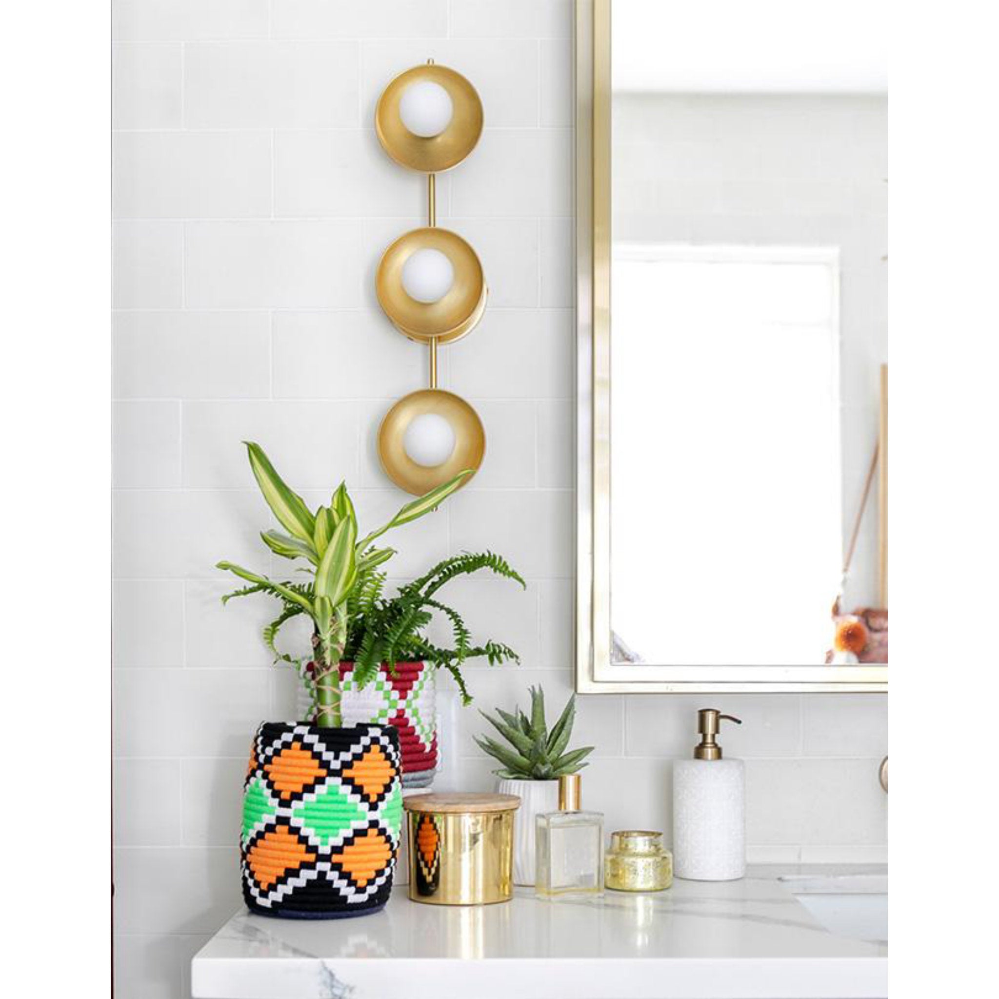 Julien 3-Light Bath and Vanity in Aged Brass 20L x 20W x 4.75H