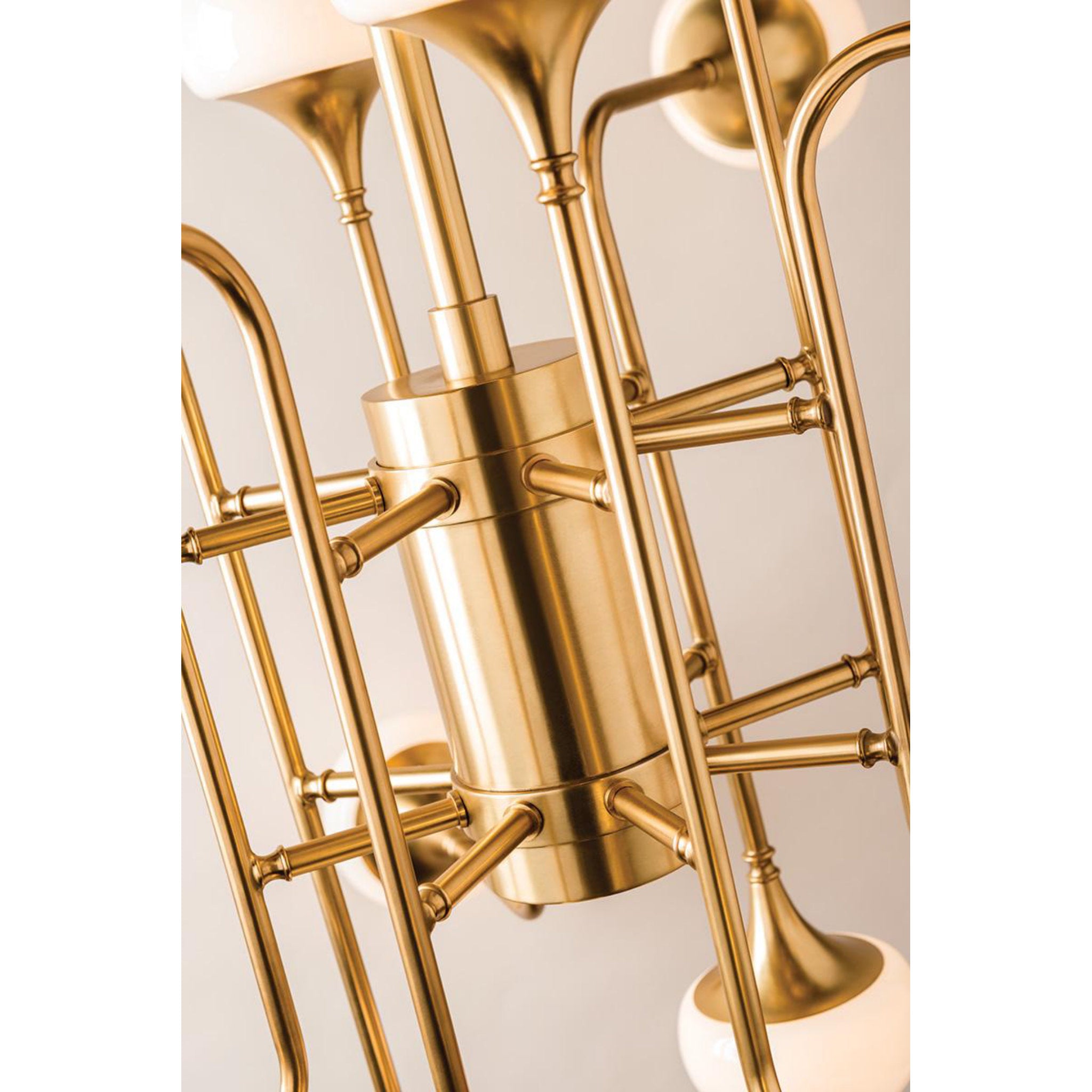 Fleming 8-Light Semi Flush in Aged Brass 36.5L x 36.5W x 14.5H