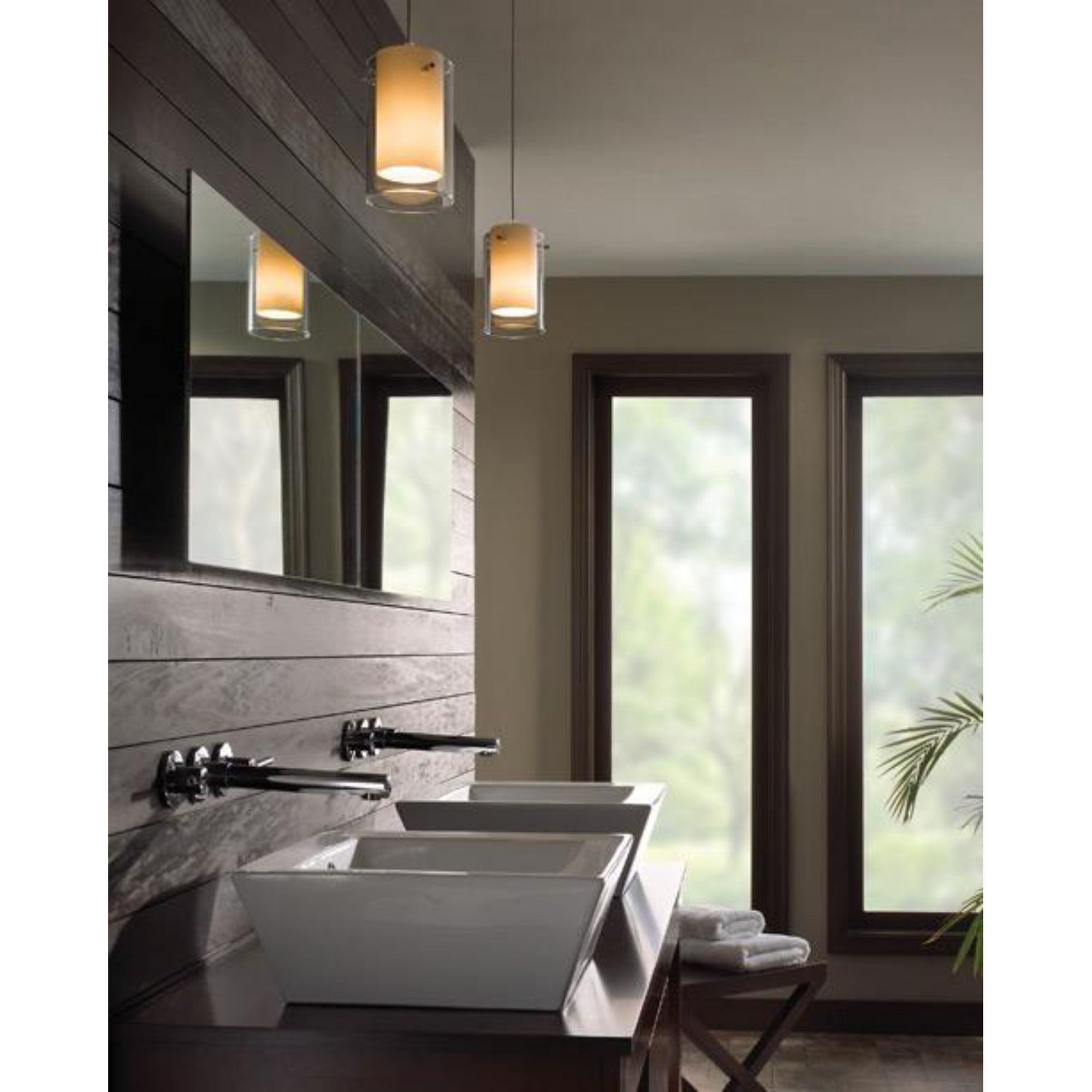 Echo Large Pendant Line-Voltage Pendants/Suspension 1-Light Satin Nickel