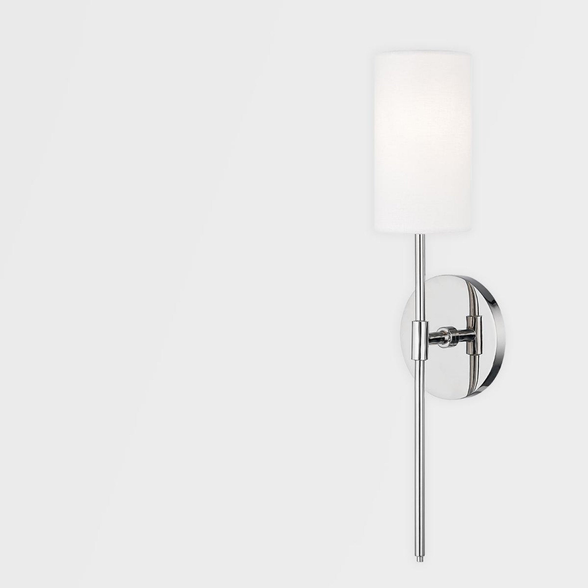 Olivia 1-Light Wall Sconce in Polished Nickel 4.75L x 4.75W x 18.75H