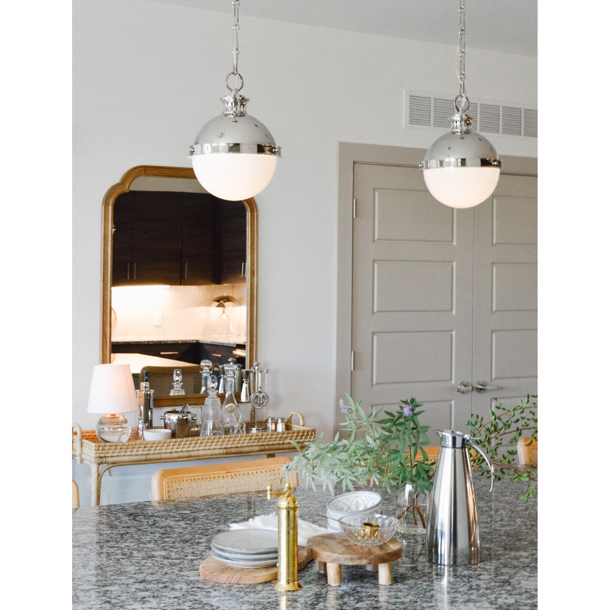 Nicole 1-Light Table Lamp in Polished Nickel 4.25L x 8.5W x 12.75H