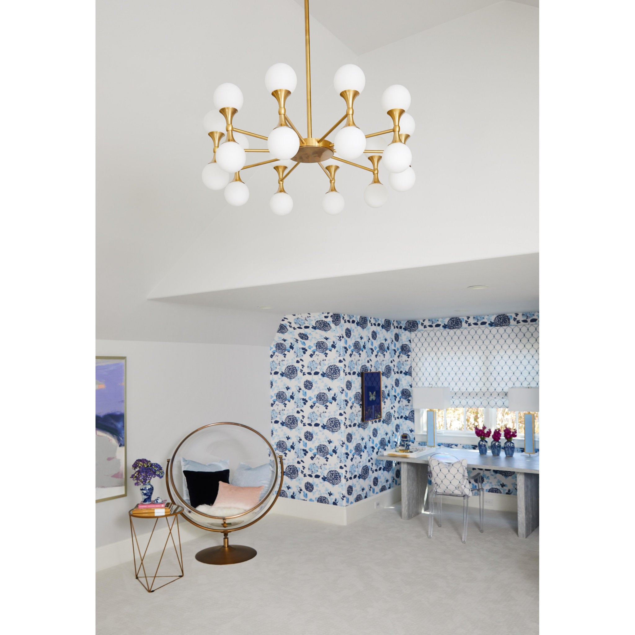 Astoria 20-Light Chandelier in Aged Brass 36L x 36W x 13.5H