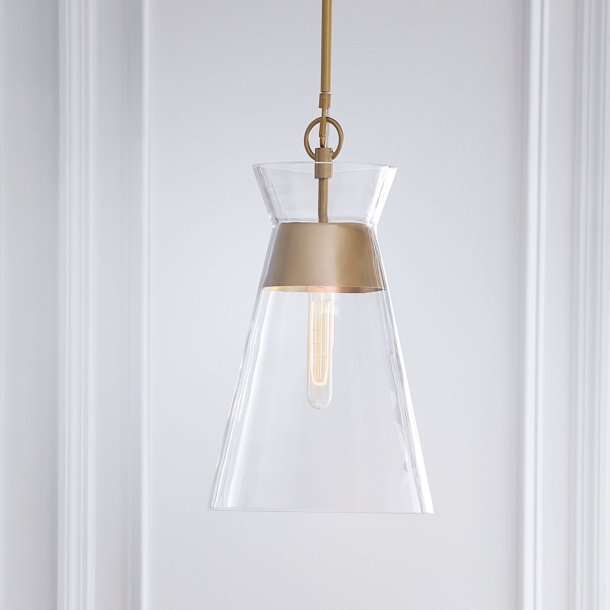 Chapman & Myers Atlantic Narrow Pendant in Burnished Brass