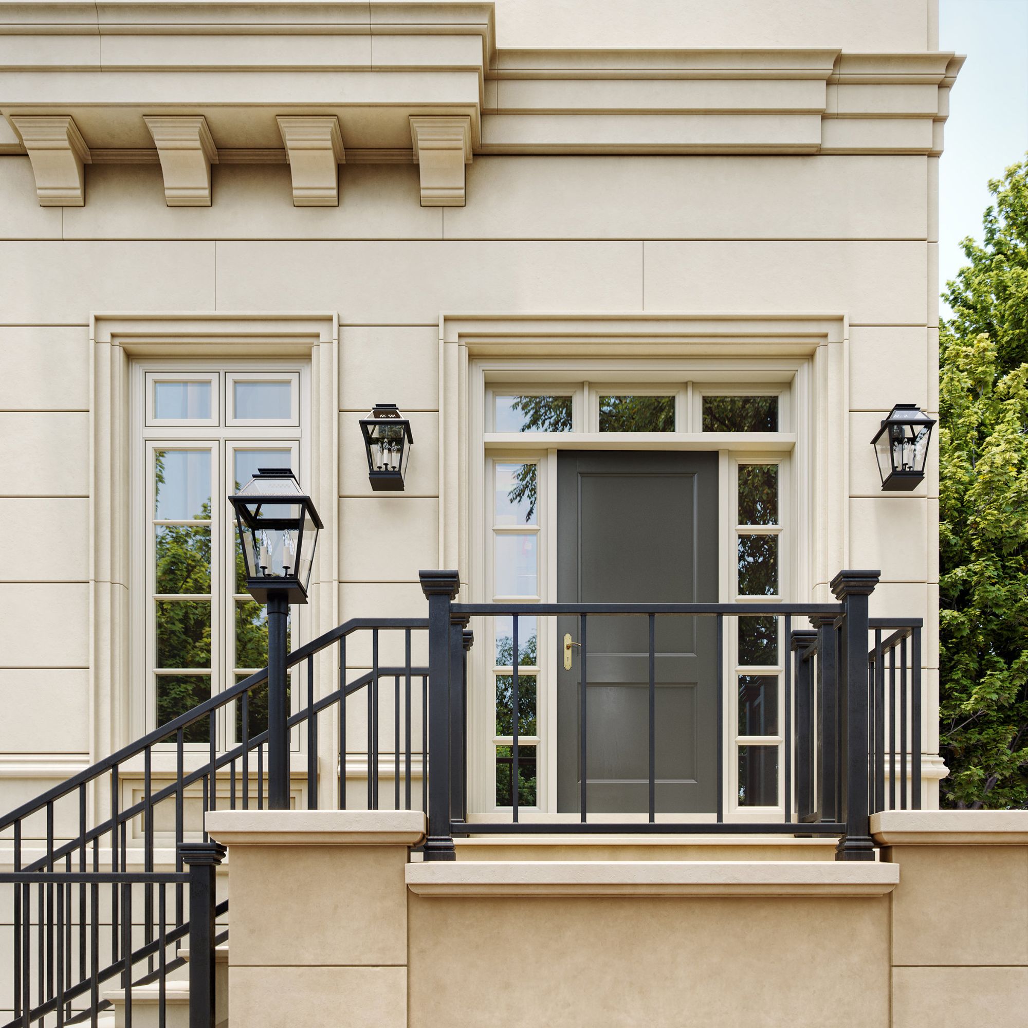 Chapman & Myers Falmouth Post Lantern in Dark Weathered Zinc