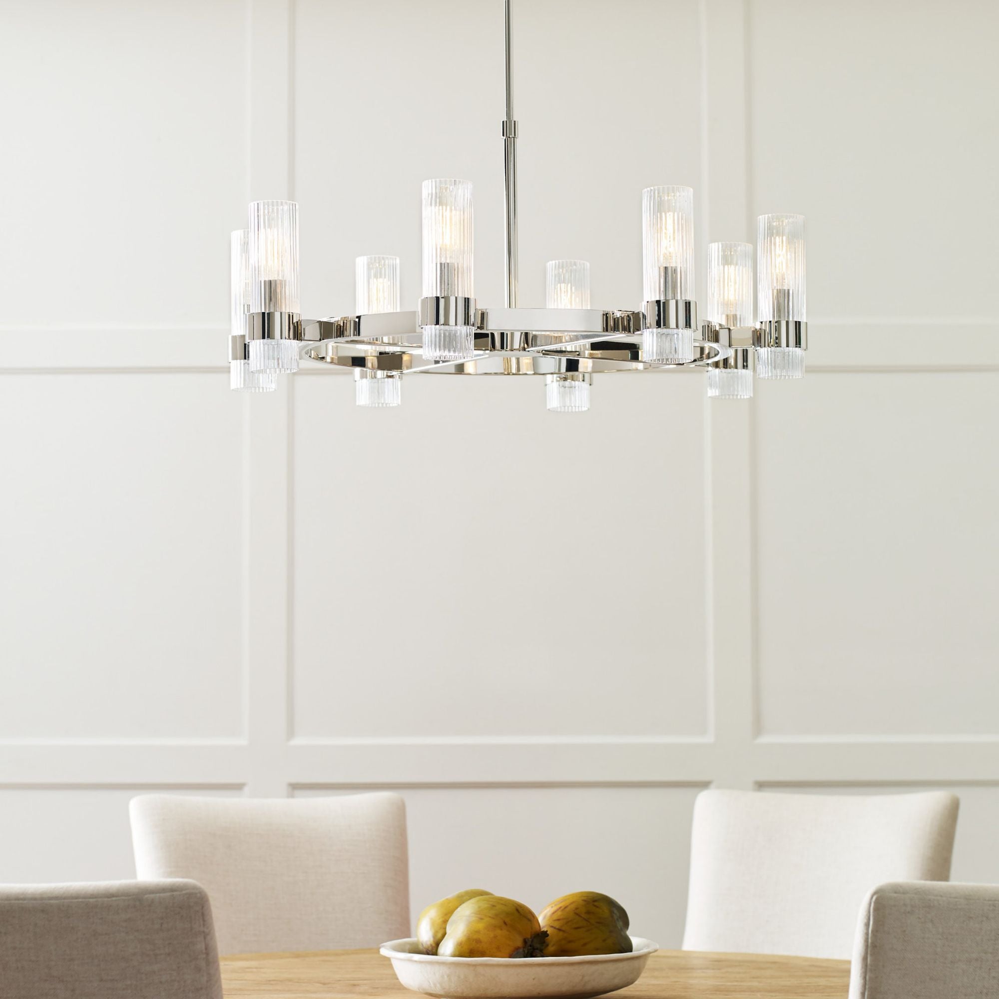 Chapman & Myers Geneva Chandelier in Polished Nickel