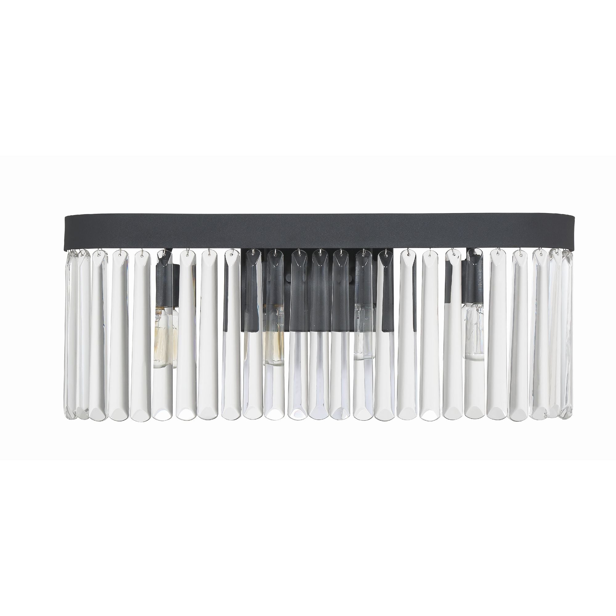 Emory 4 Light Black Forged Sconce Clear Glass 24"W x 9.5"H x 3.75"D