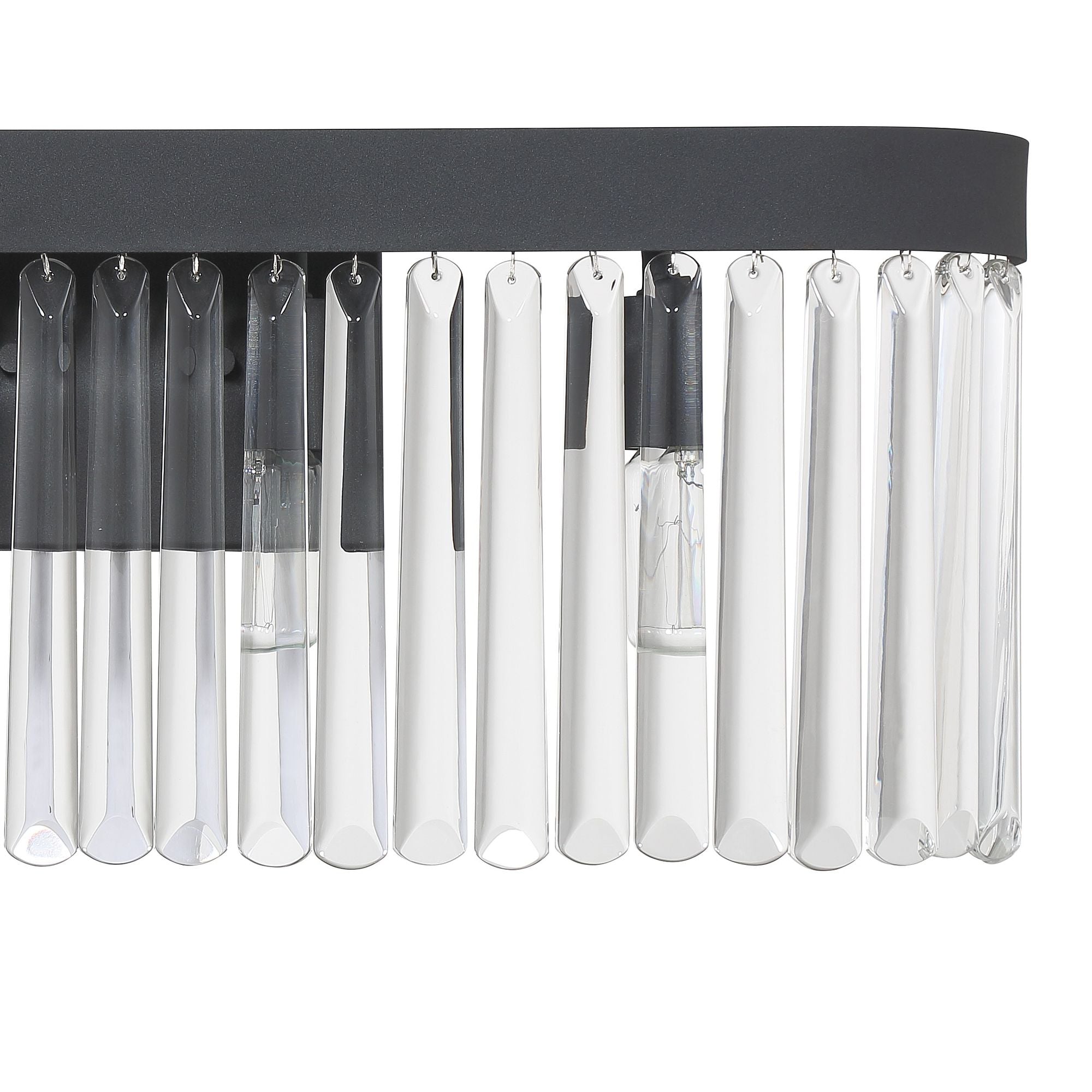 Emory 4 Light Black Forged Sconce Clear Glass 24"W x 9.5"H x 3.75"D