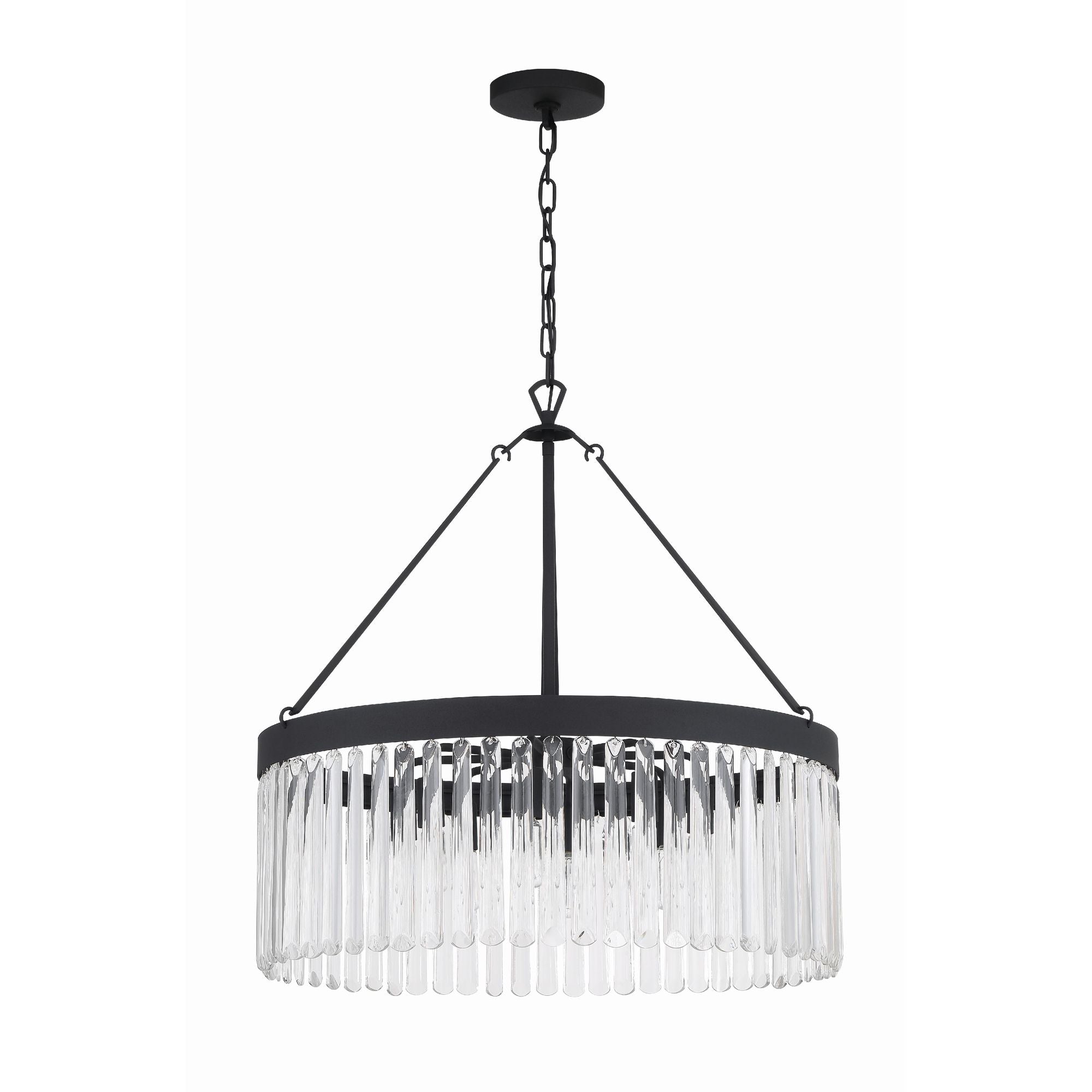 Emory 8 Light Black Forged Chandelier Clear Glass 24"W x 24.75"H x 24"D