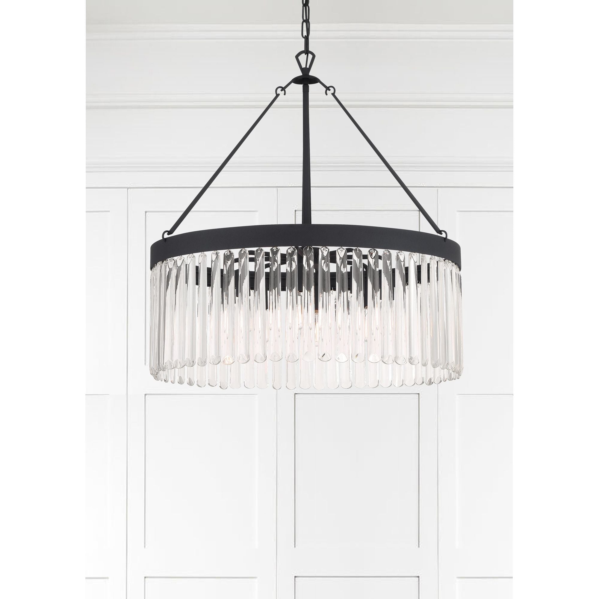 Emory 8 Light Black Forged Chandelier Clear Glass 24"W x 24.75"H x 24"D
