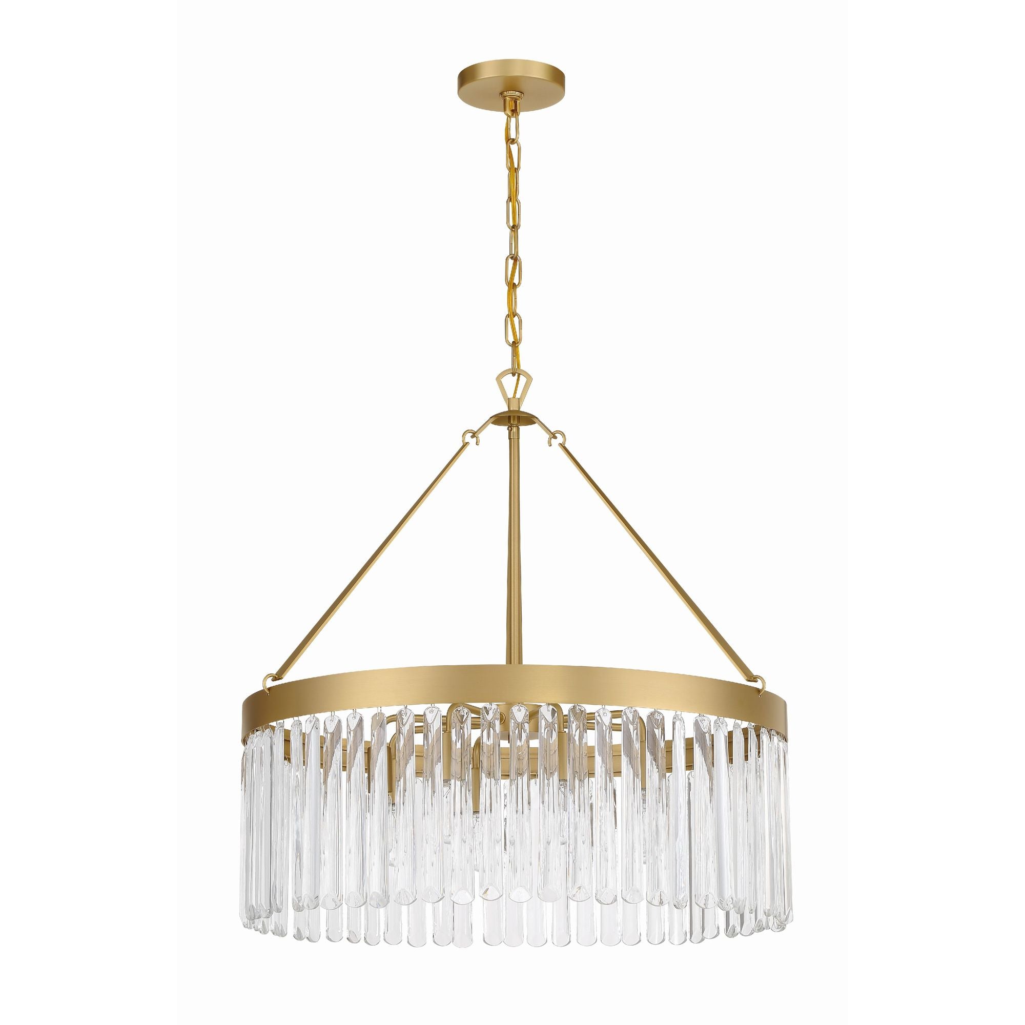 Emory 8 Light Modern Gold Chandelier Clear Glass 24"W x 24.75"H x 24"D