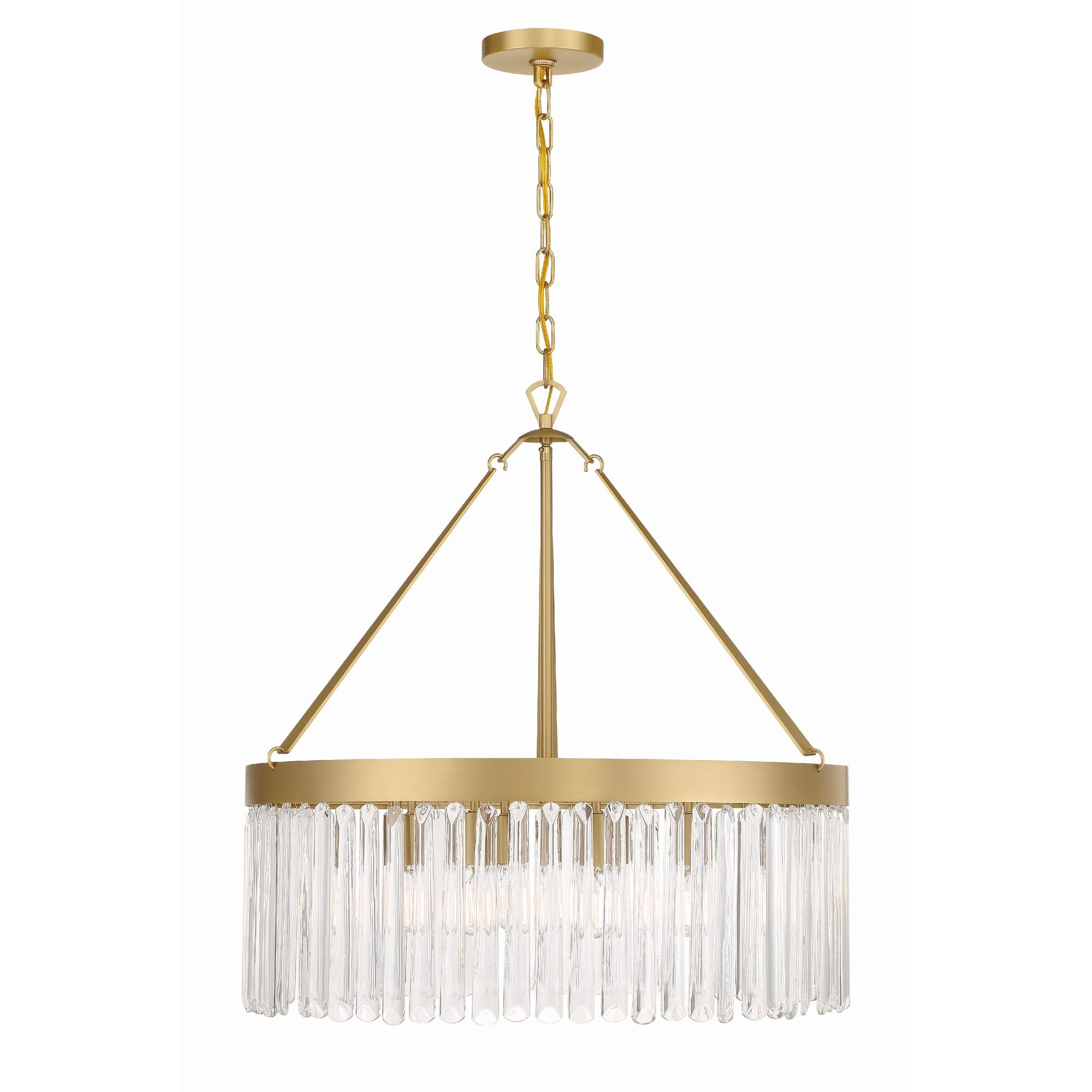 Emory 8 Light Modern Gold Chandelier Clear Glass 24"W x 24.75"H x 24"D