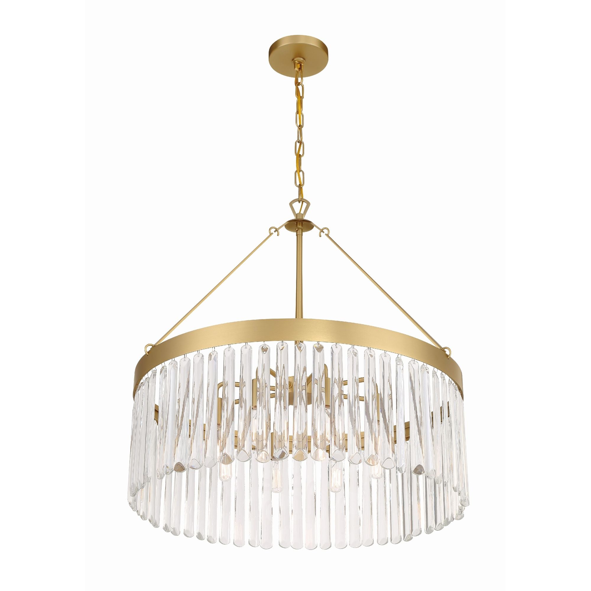 Emory 8 Light Modern Gold Chandelier Clear Glass 24"W x 24.75"H x 24"D