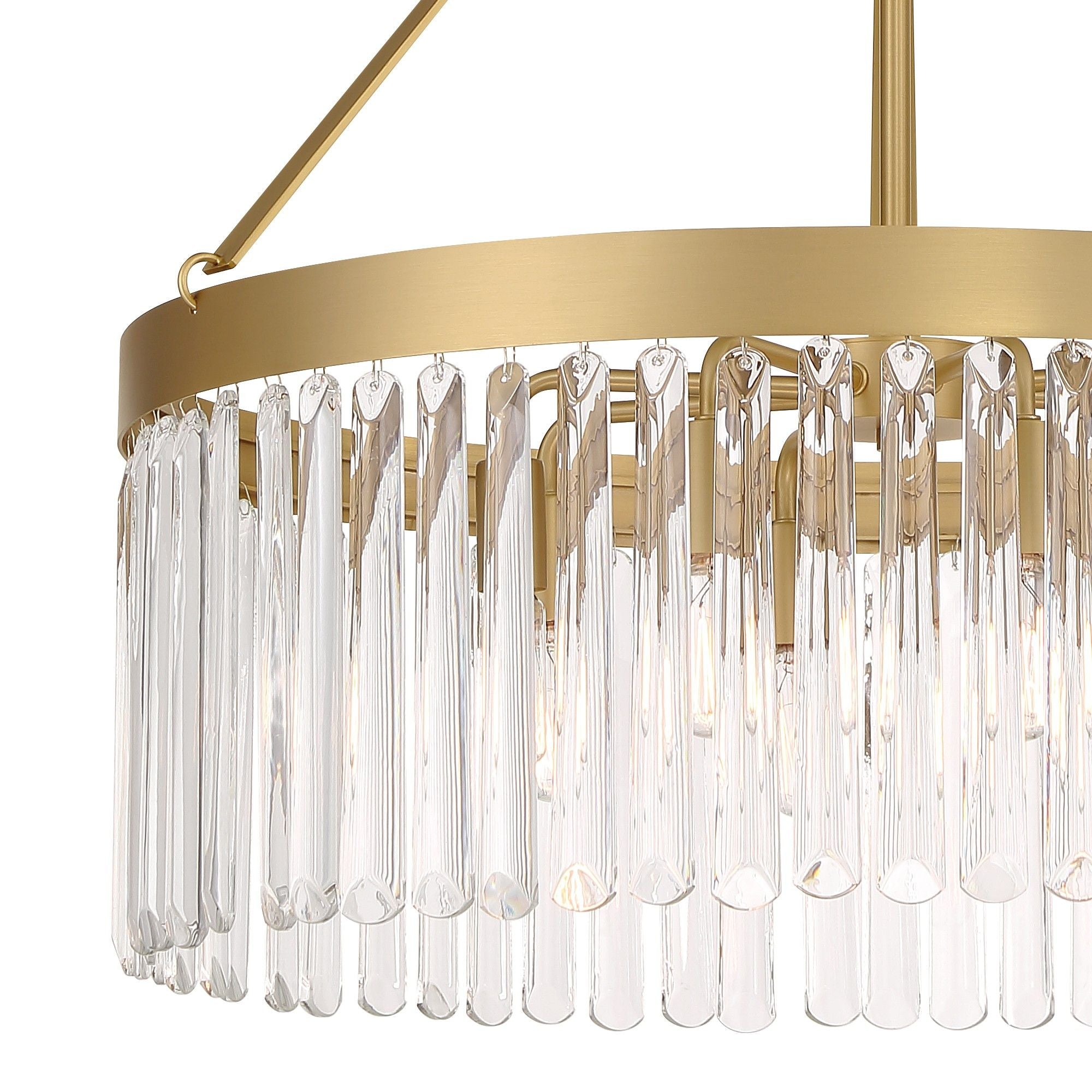 Emory 8 Light Modern Gold Chandelier Clear Glass 24"W x 24.75"H x 24"D