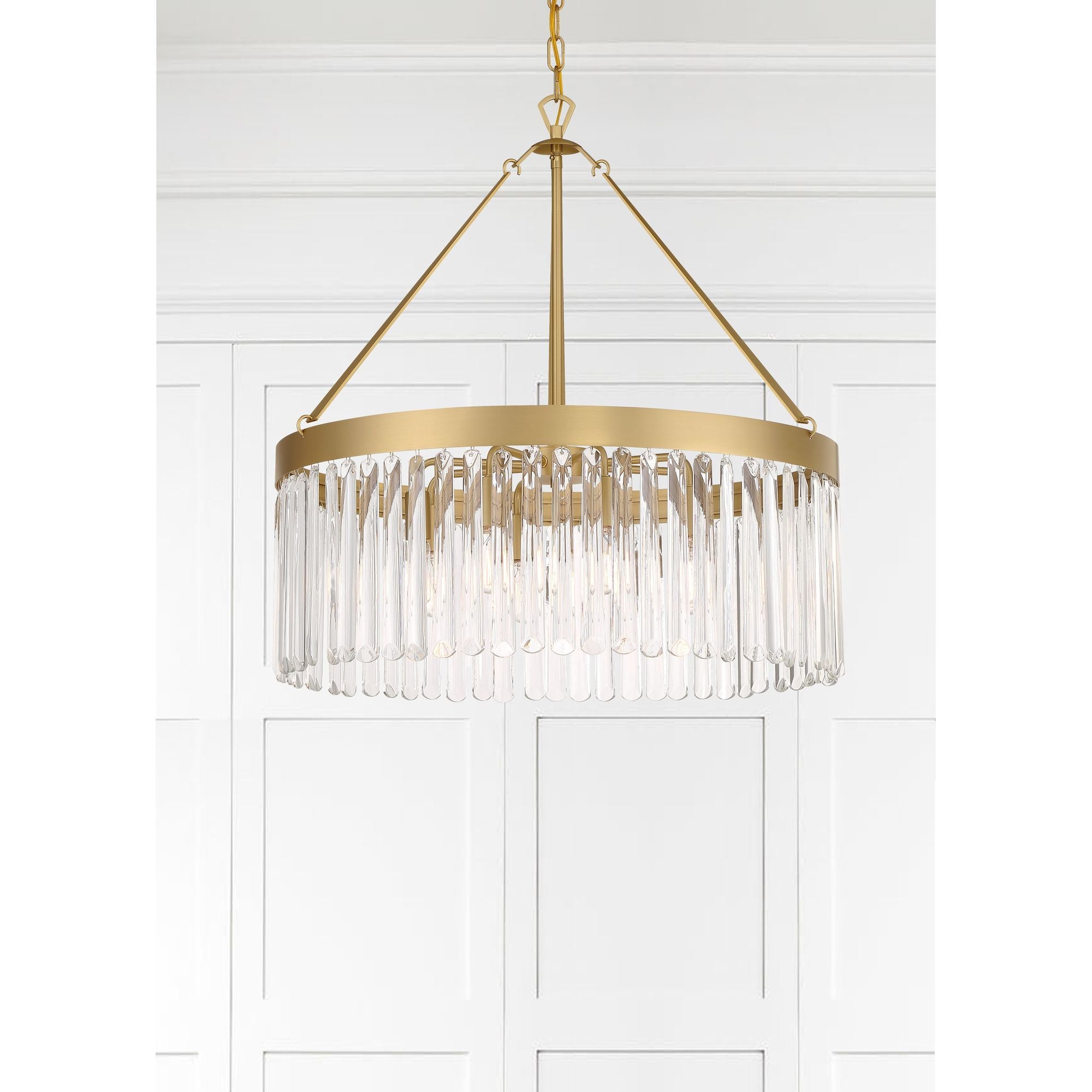 Emory 8 Light Modern Gold Chandelier Clear Glass 24"W x 24.75"H x 24"D