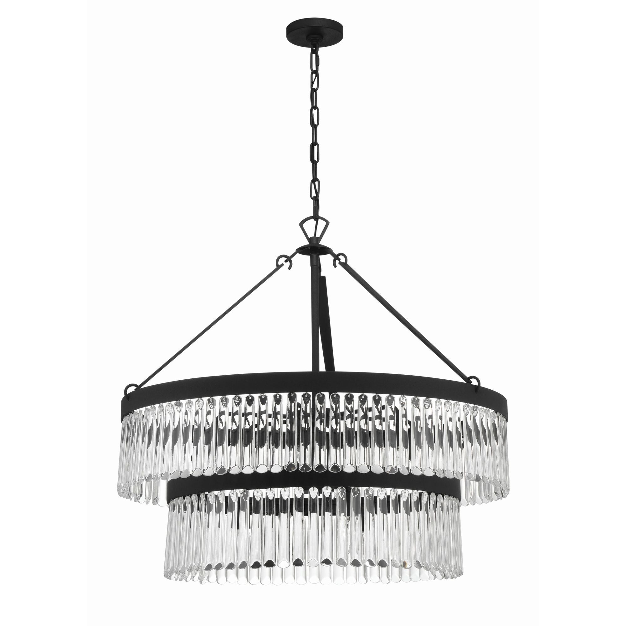 Emory 32'' Black Forged Chandelier Black 32"W x 30.25"H x 32"D