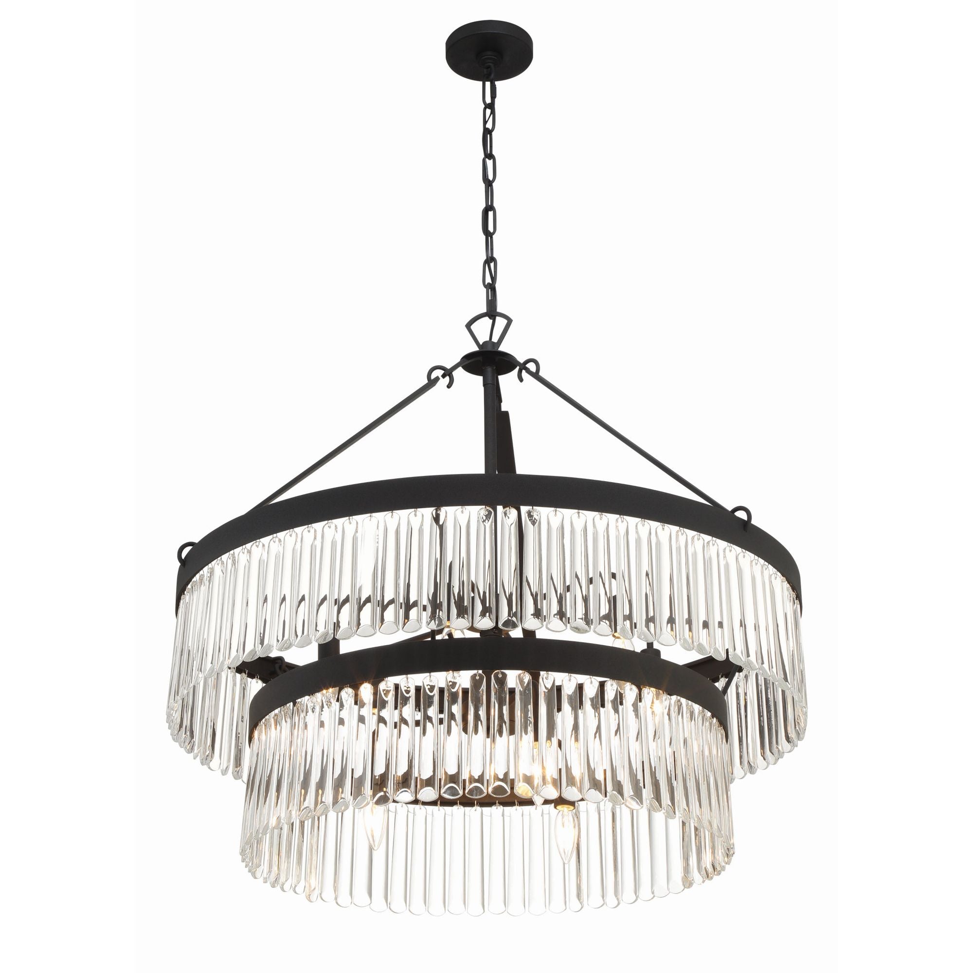 Emory 32'' Black Forged Chandelier Black 32"W x 30.25"H x 32"D