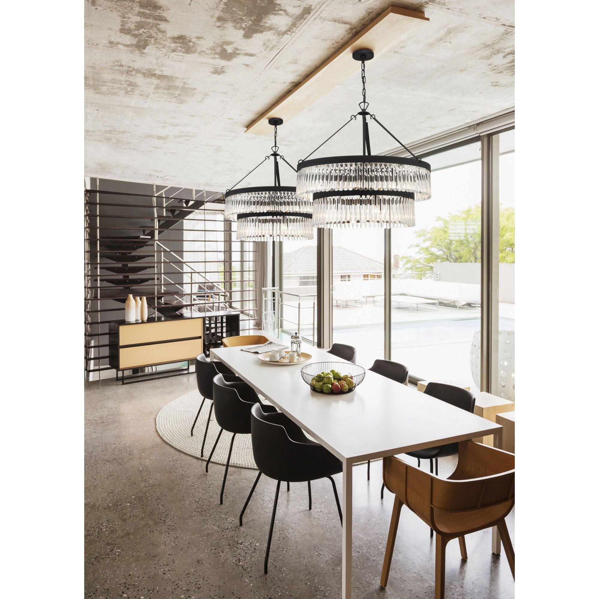 Emory 32'' Black Forged Chandelier Black 32"W x 30.25"H x 32"D