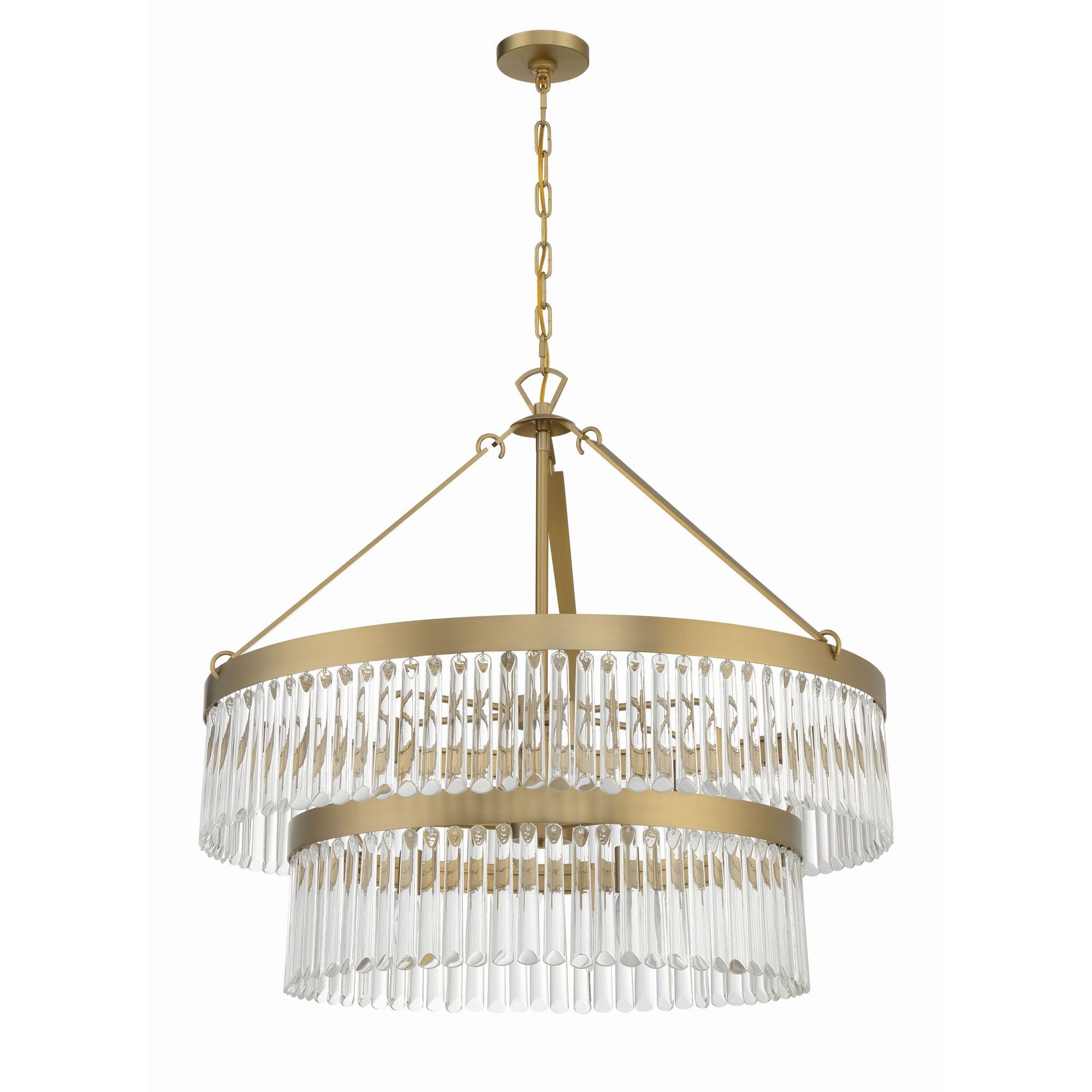 Emory 9 Light Modern Gold Chandelier Clear Glass 32"W x 30.25"H x 32"D