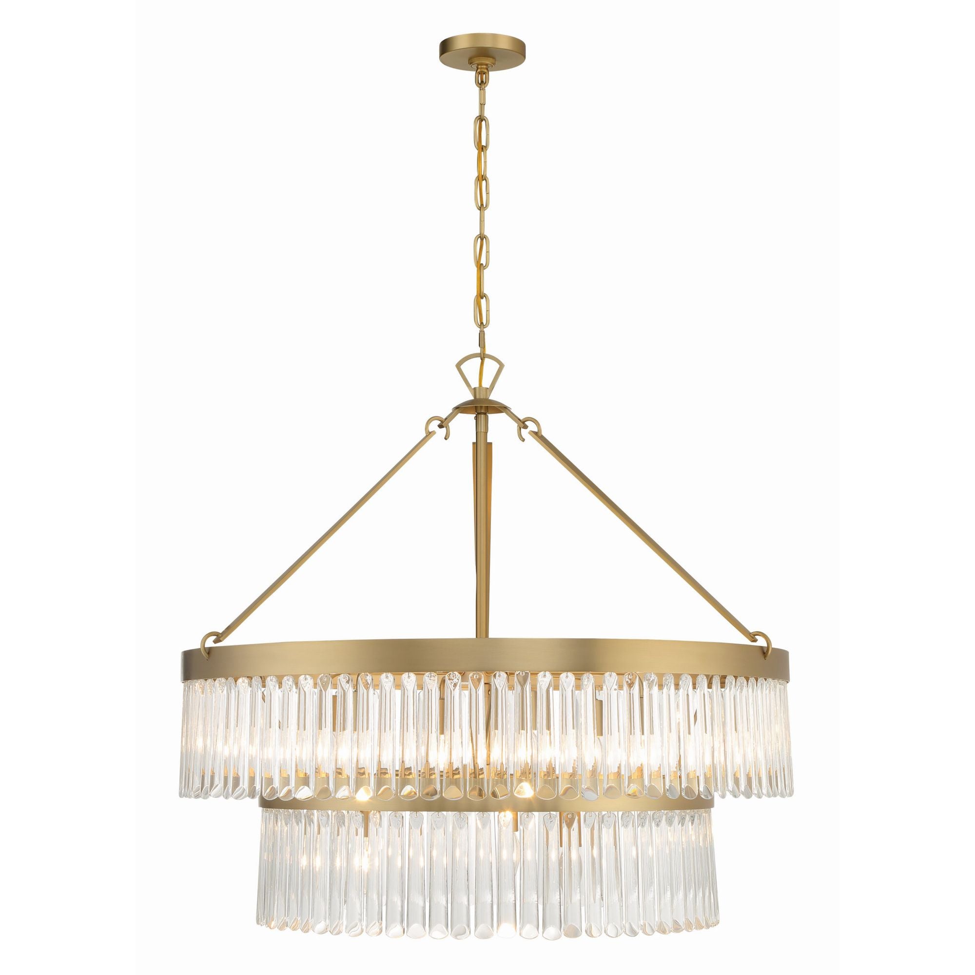 Emory 9 Light Modern Gold Chandelier Clear Glass 32"W x 30.25"H x 32"D
