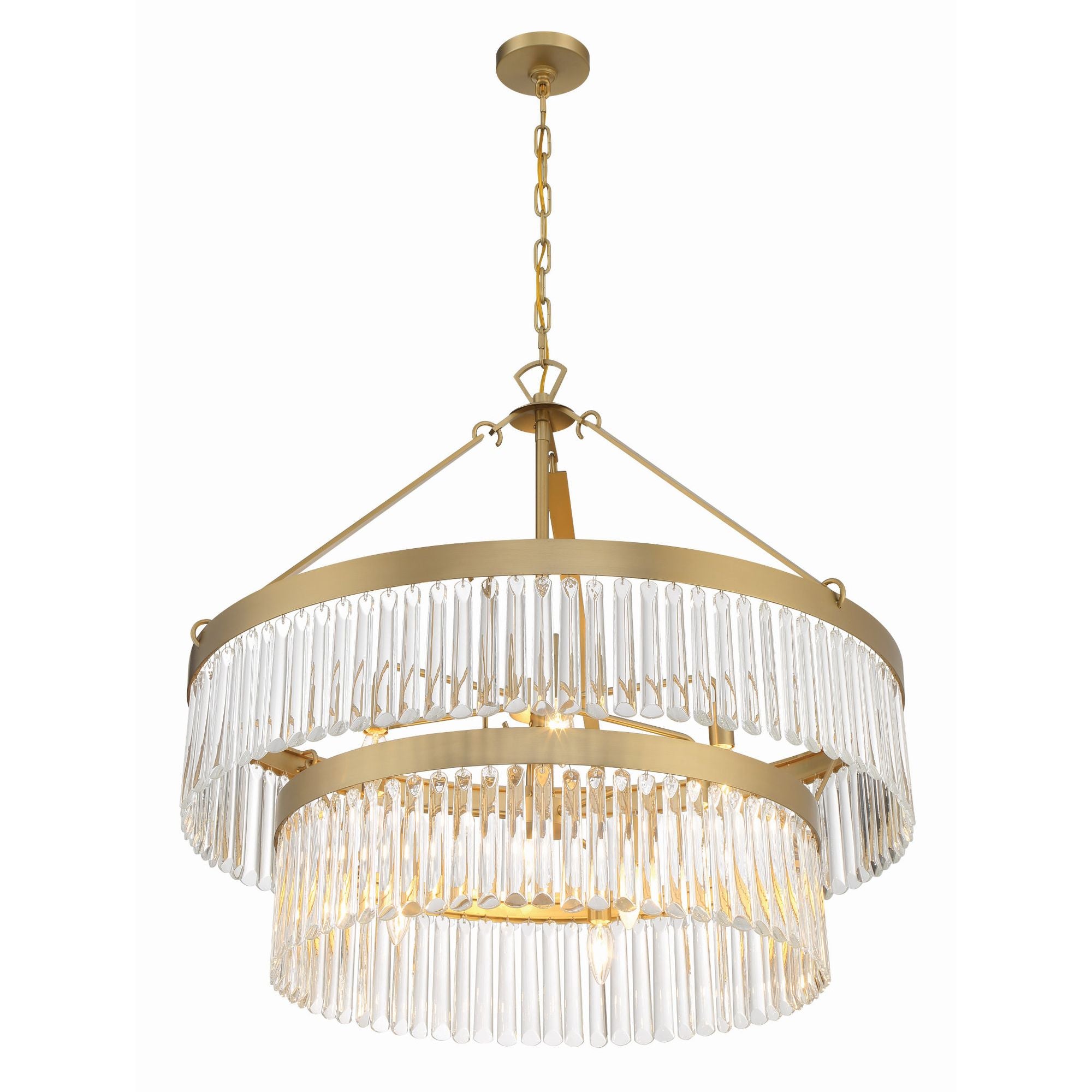 Emory 9 Light Modern Gold Chandelier Clear Glass 32"W x 30.25"H x 32"D