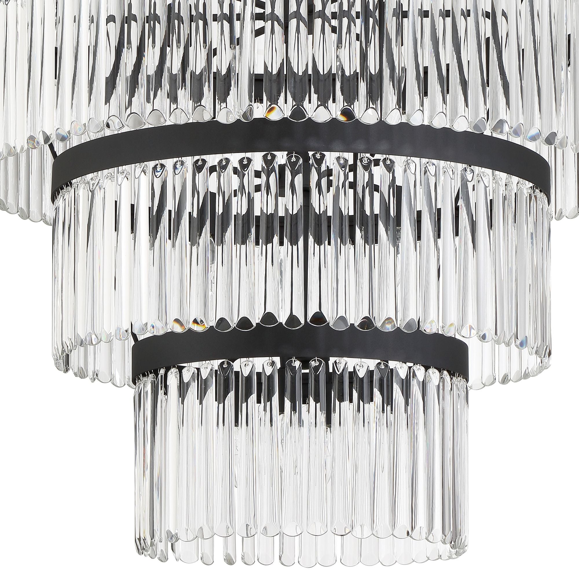 Emory 22 Light Black Forged Chandelier Clear Glass 40"W x 55.25"H x 40"D