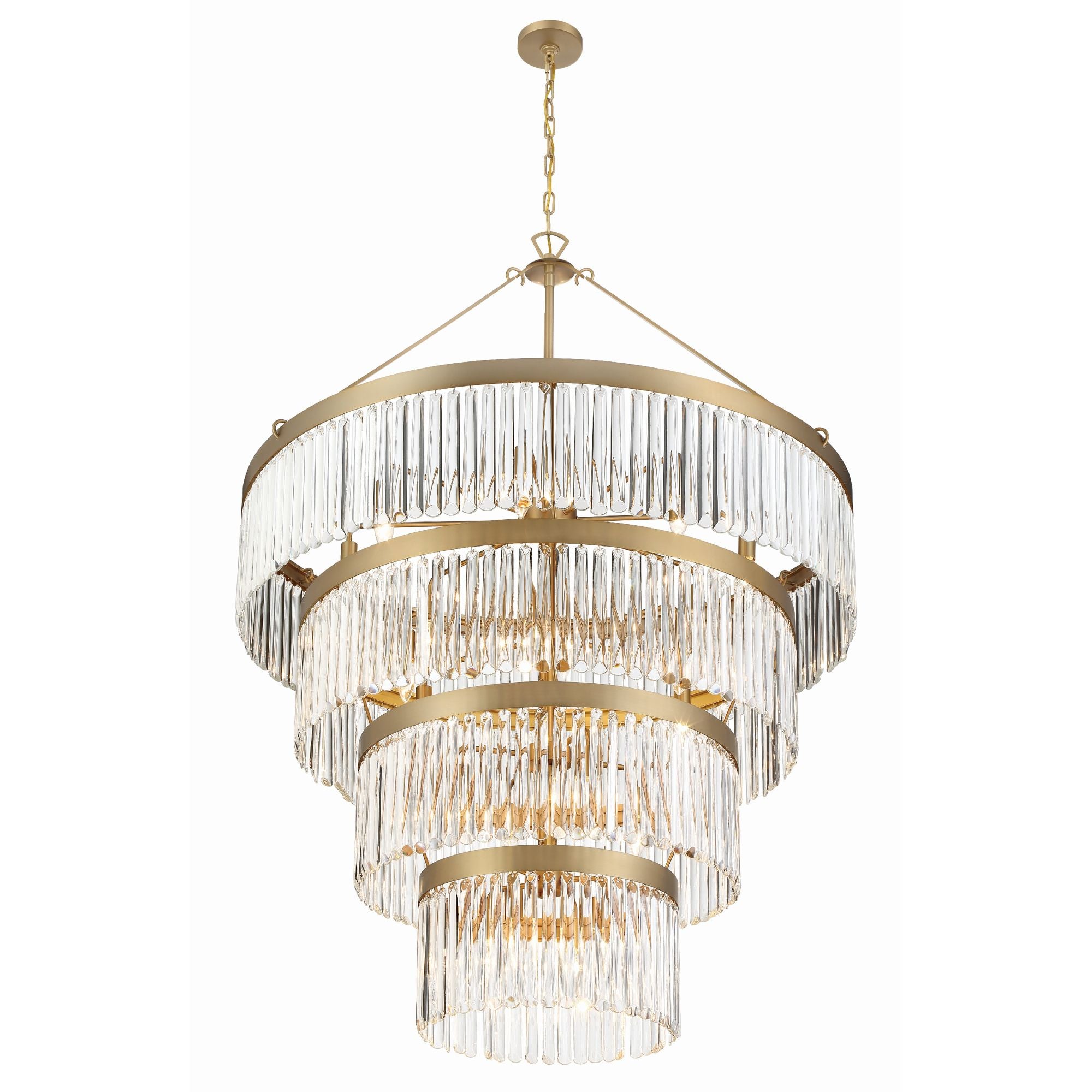 Emory 22 Light Modern Gold Chandelier Clear Glass 40"W x 55.25"H x 40"D