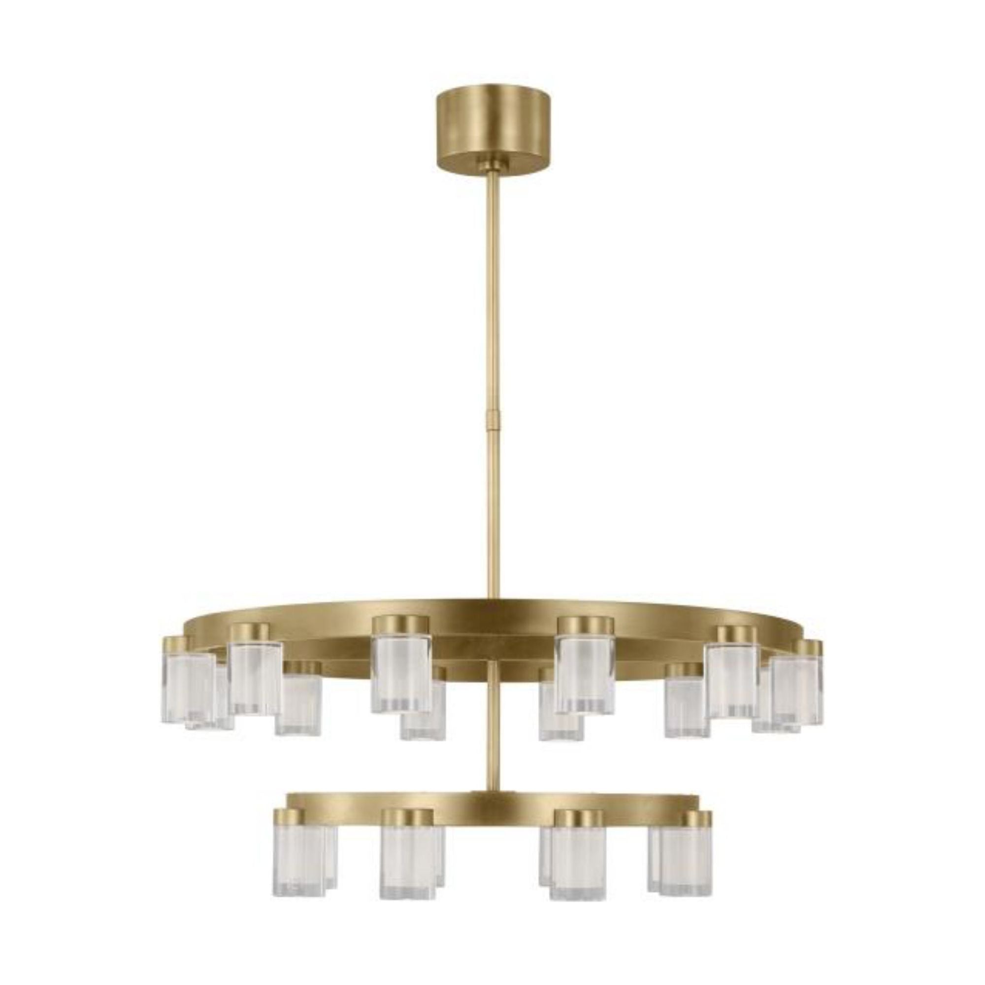 Esfera Two Tier Medium Chandelier Chandeliers 20-Light 2700K Natural Brass by Kelly Wearstler