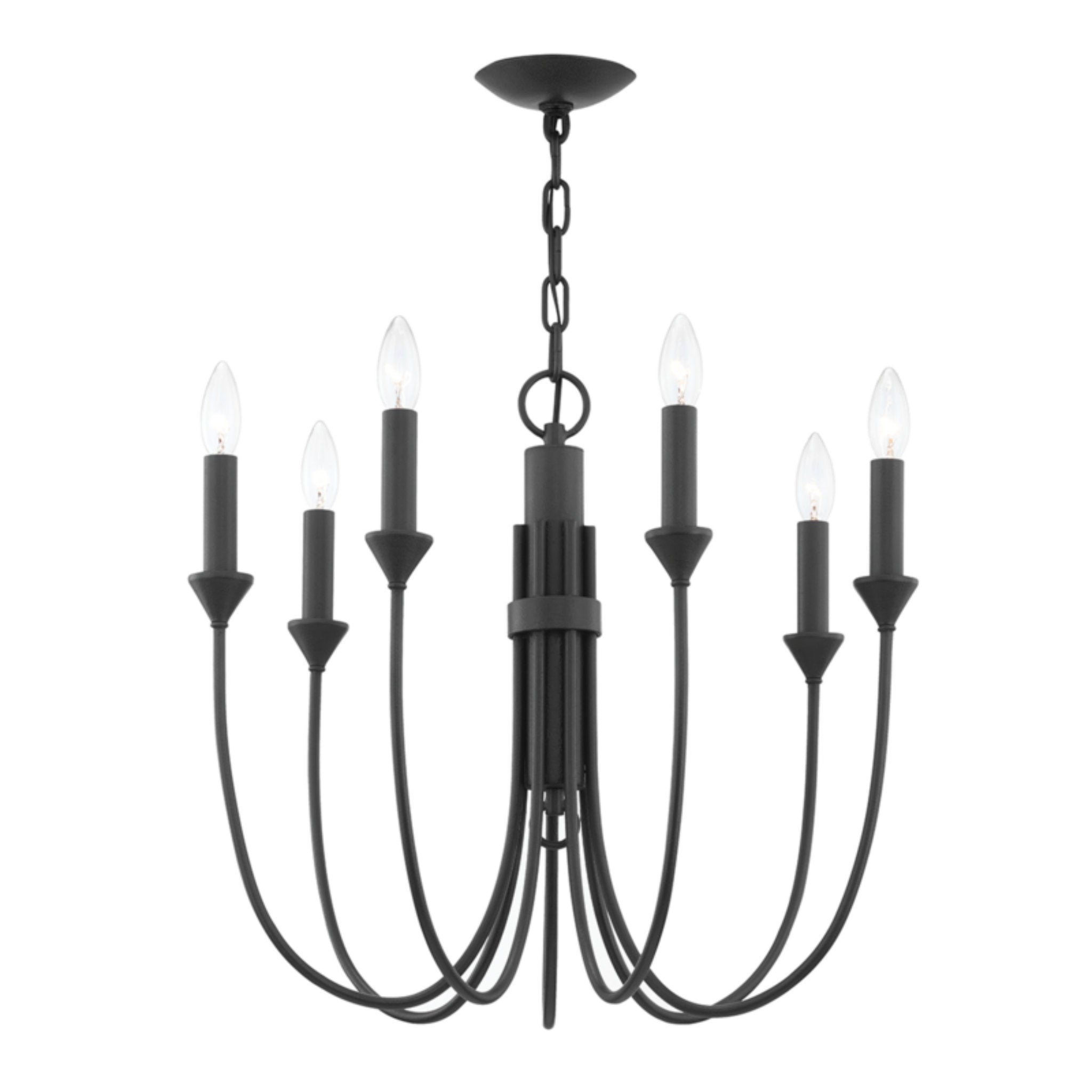 Cate Chandelier 7-Light LED in Forged Iron 21.5L x 21.5W x 19.25H