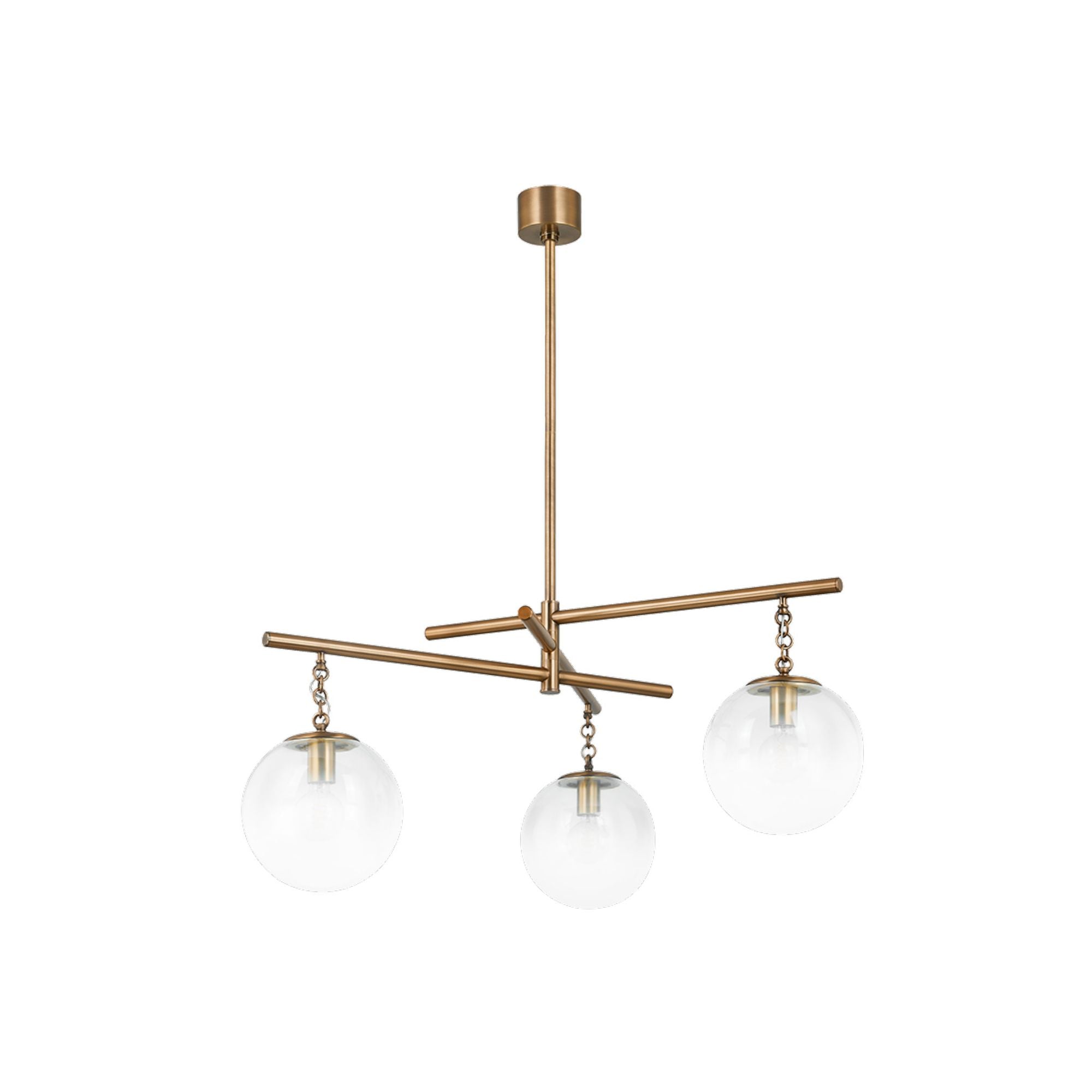 Wade Chandelier 3-Light LED in Patina Brass 44.25L x 44.25W x 20.75H