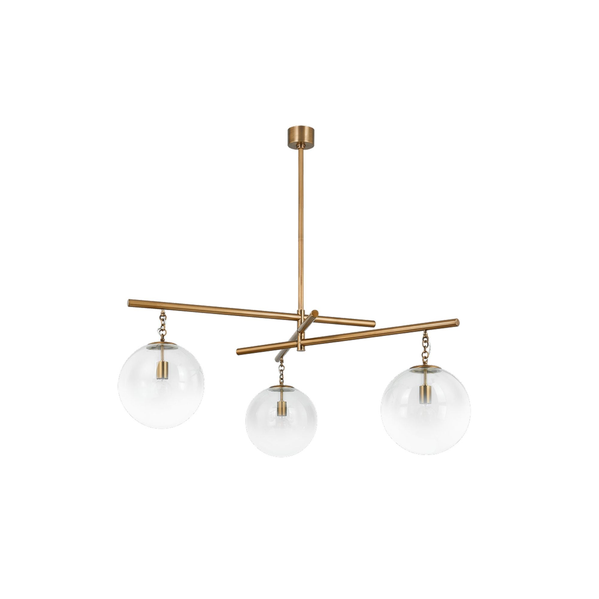 Wade Chandelier 3-Light LED in Patina Brass 59L x 59W x 24H