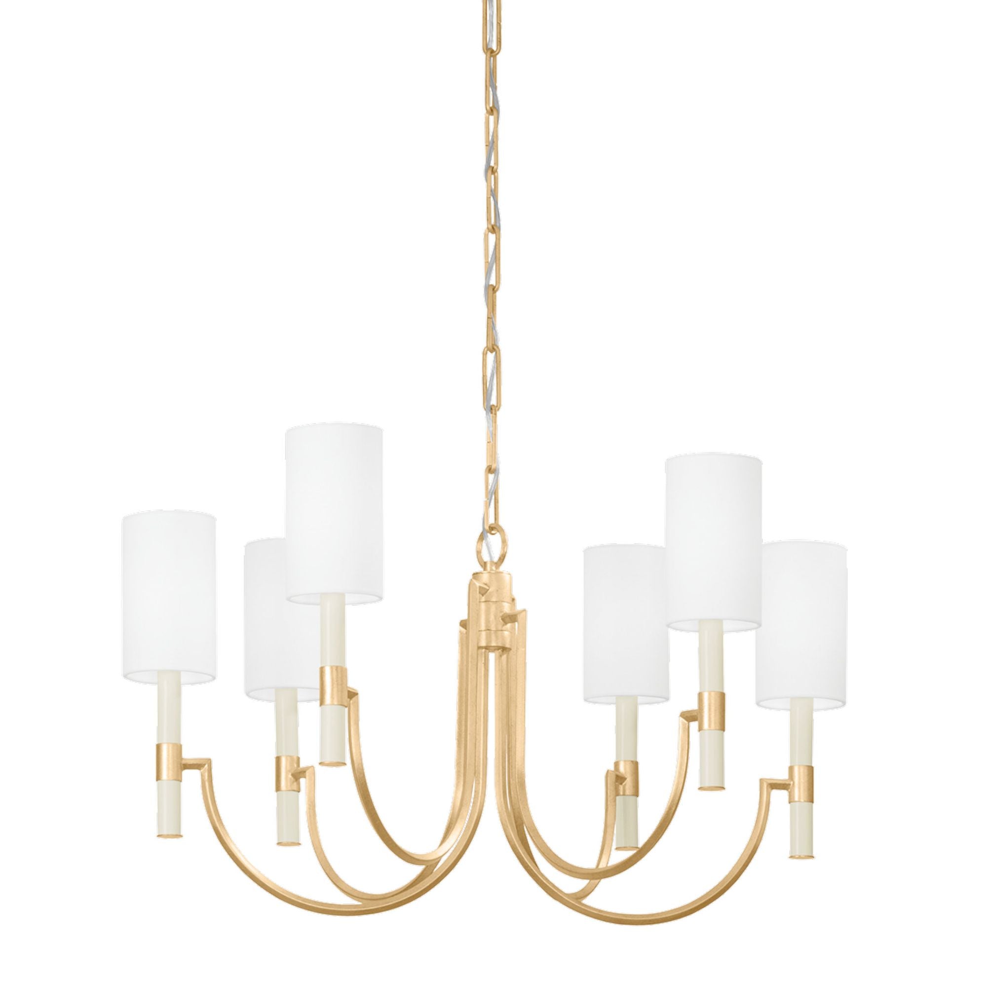 Gustine Chandelier 6-Light LED in Vintage Gold Leaf 31L x 31W x 18.75H