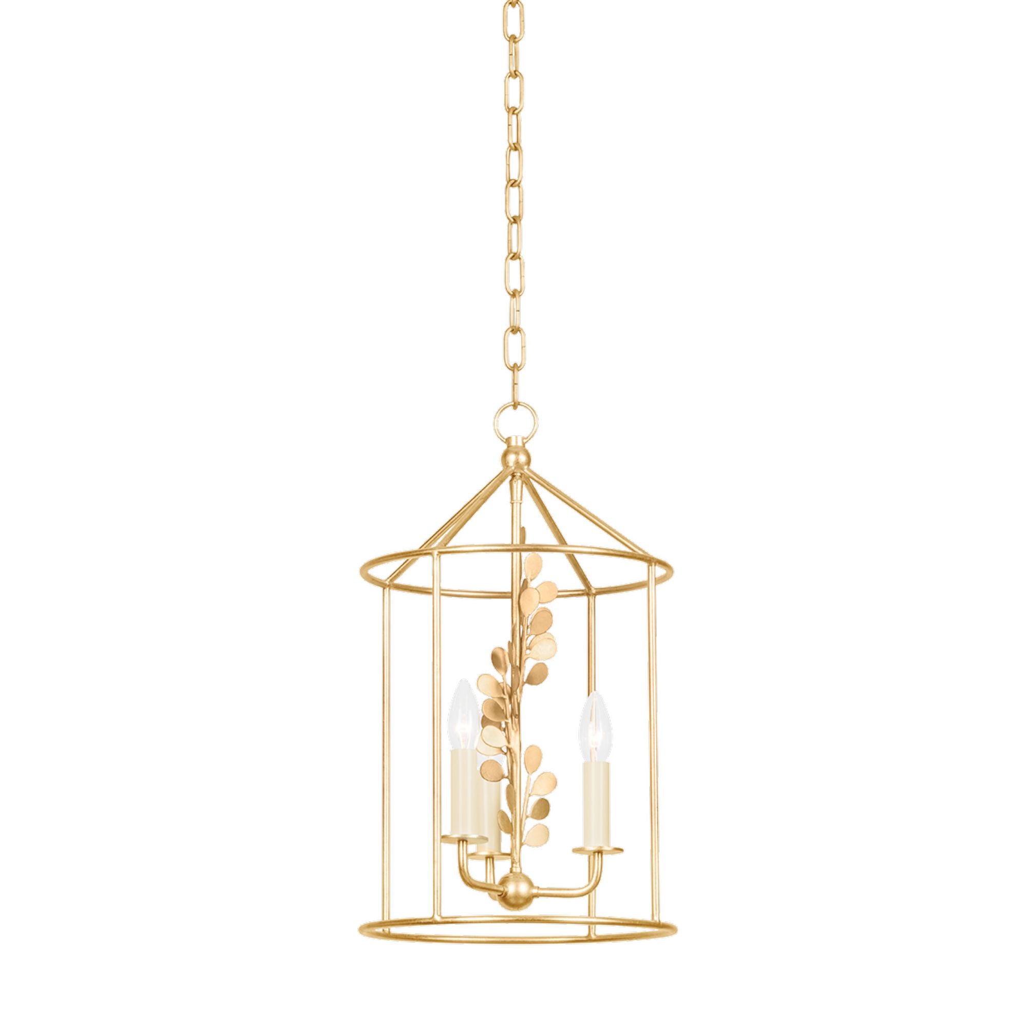 Adrienne Lantern 3-Light LED in Vintage Gold Leaf 11.5L x 11.5W x 21H