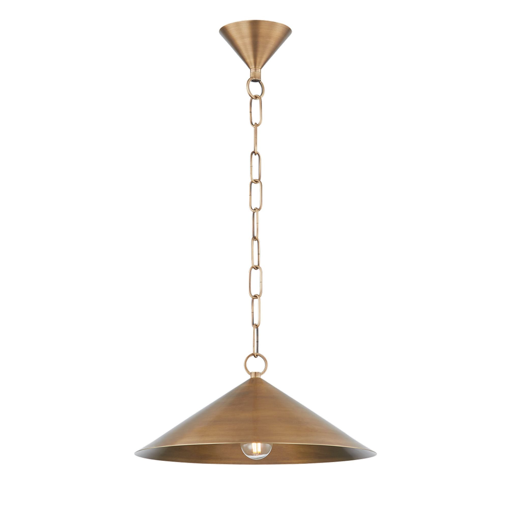 Midvale Pendant 1-Light LED in Patina Brass 14.75L x 14.75W x 6.25H