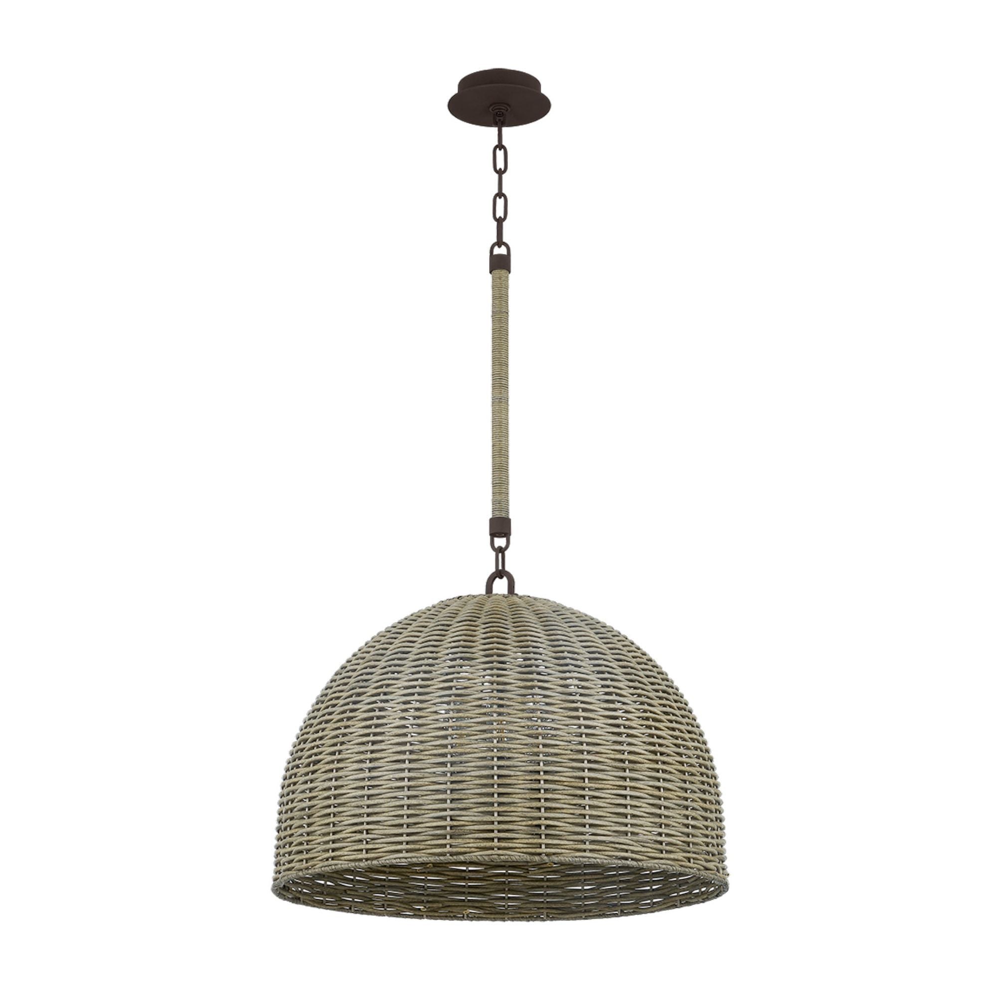 Huxley Exterior Pendant 3-Light Outdoor LED in Textured Bronze 24L x 24W x 17.25H