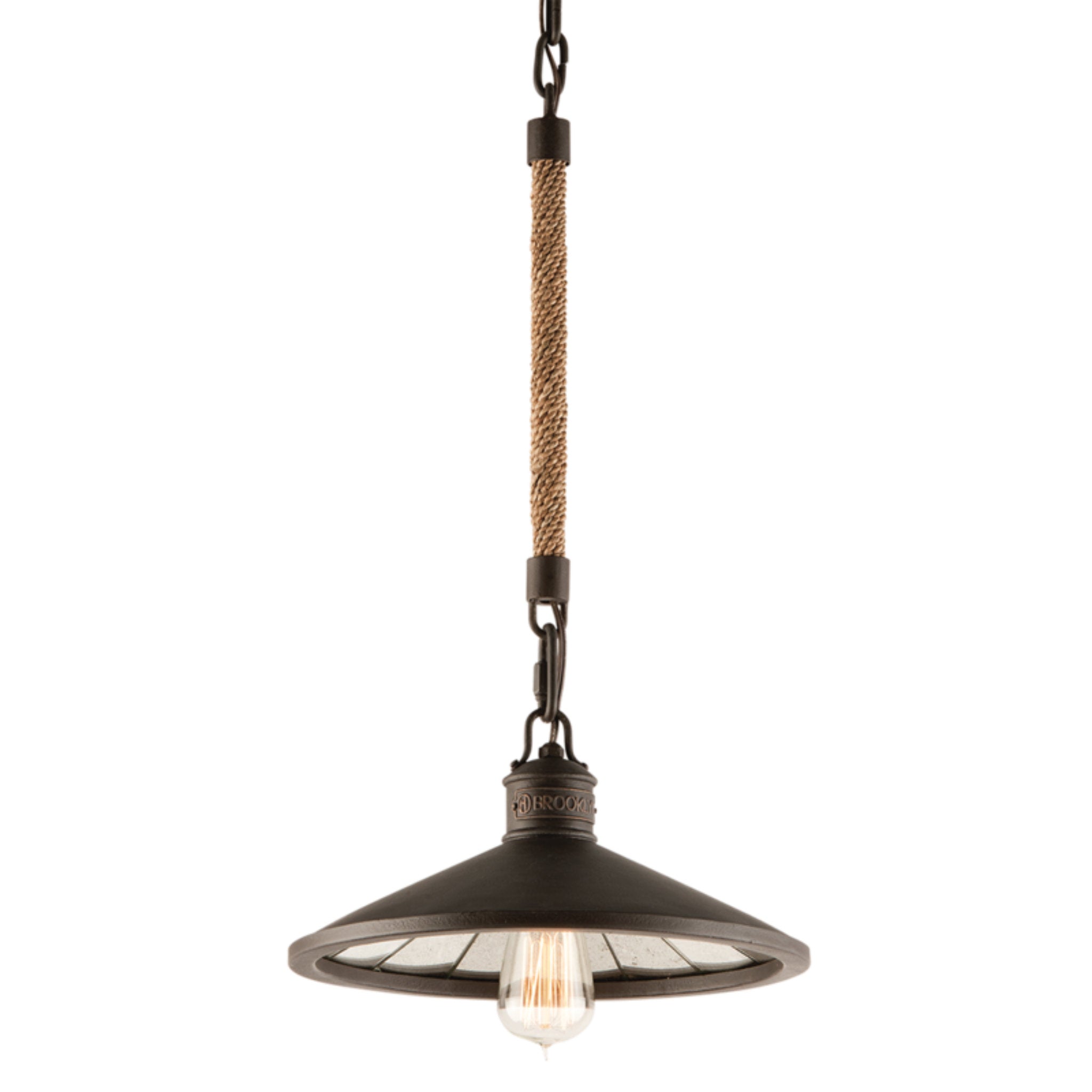 Brooklyn Pendant 1-Light LED in Heritage Bronze 12L x 12W x 8.25H