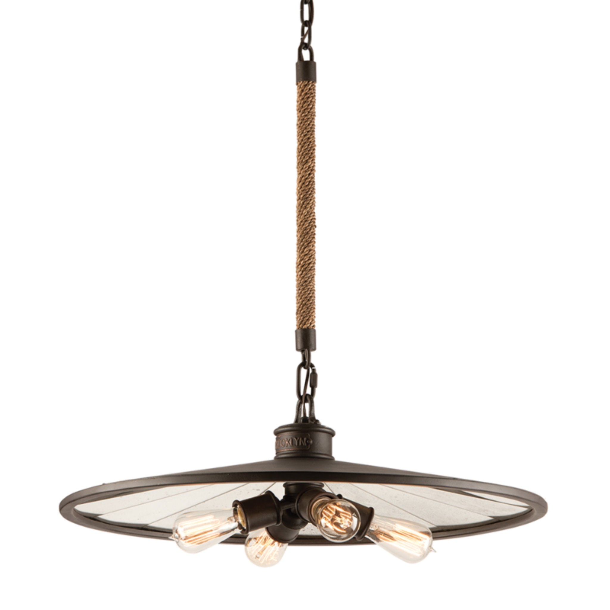 Brooklyn Chandelier 4-Light LED in Heritage Bronze 26L x 26W x 9.25H