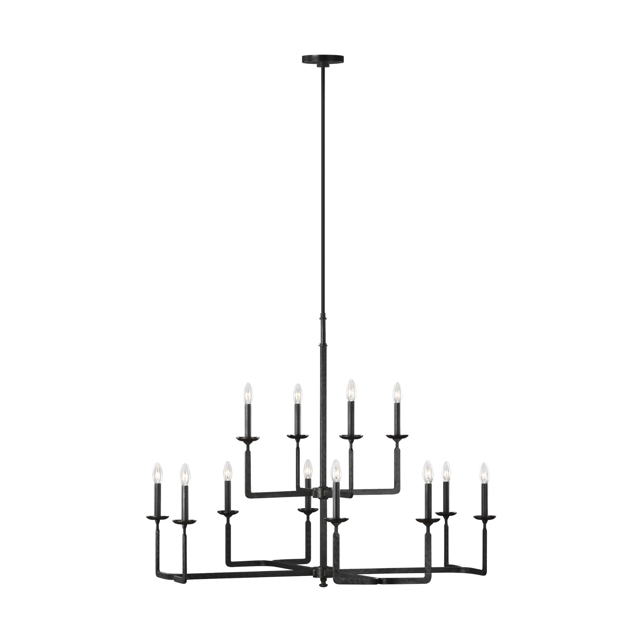 Ansley Large Chandelier Contemporary/ Modern 44" Width 35.75" Height Steel in Aged Iron