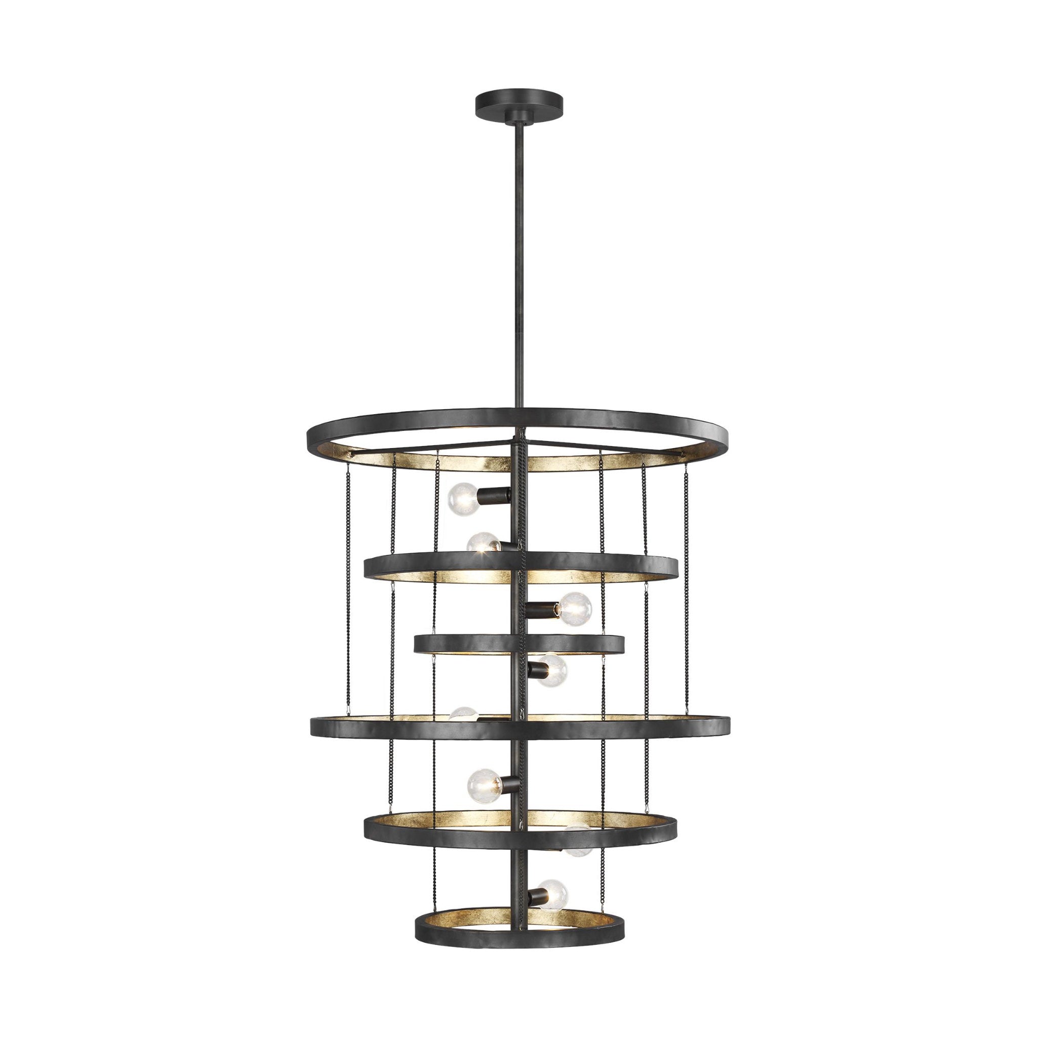 Celeste Large Chandelier Modern Dark Sky 28.625" Height Steel in Aged Iron