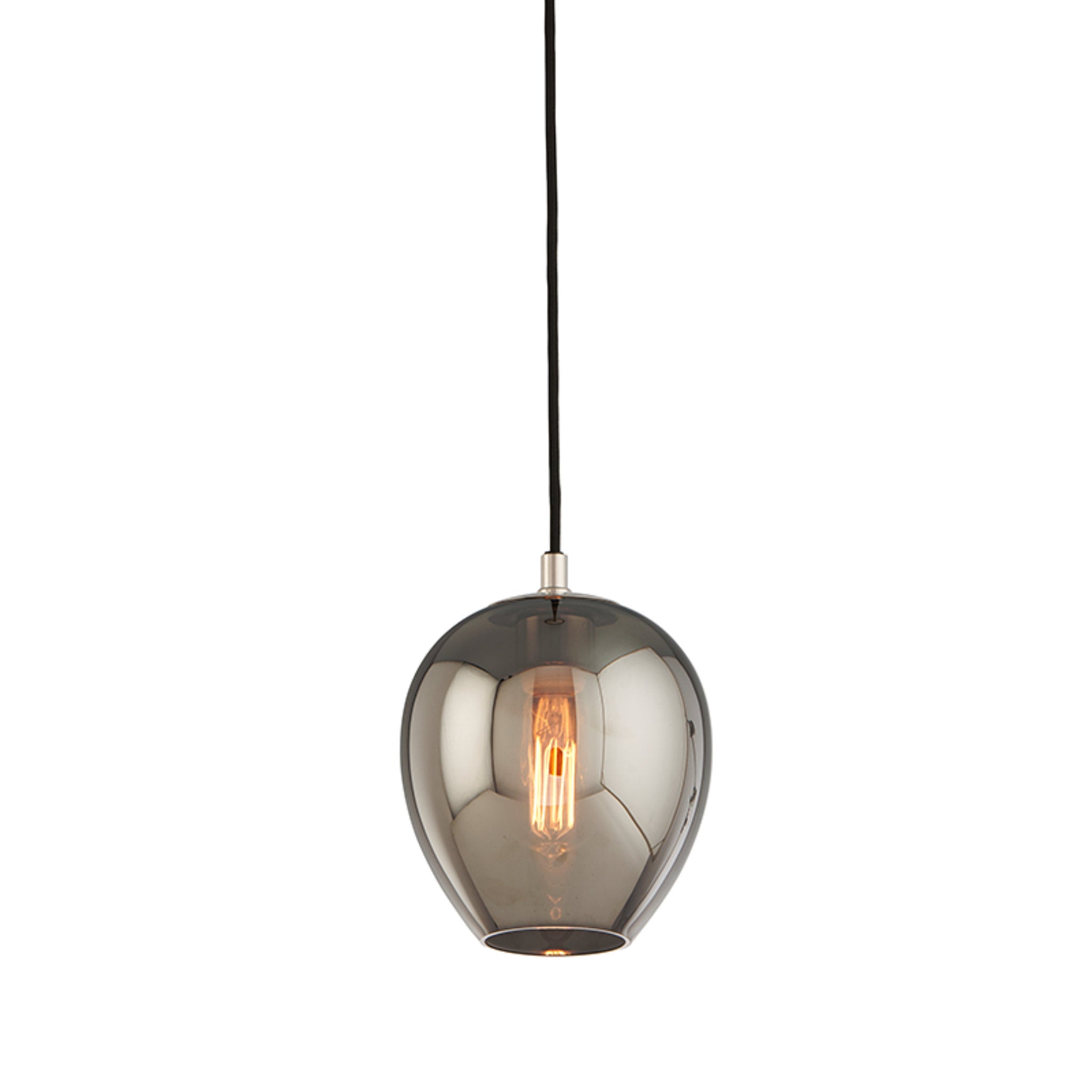 Odyssey Pendant 1-Light LED in Textured Black & Polish Nickel 7L x 7W x 10.75H